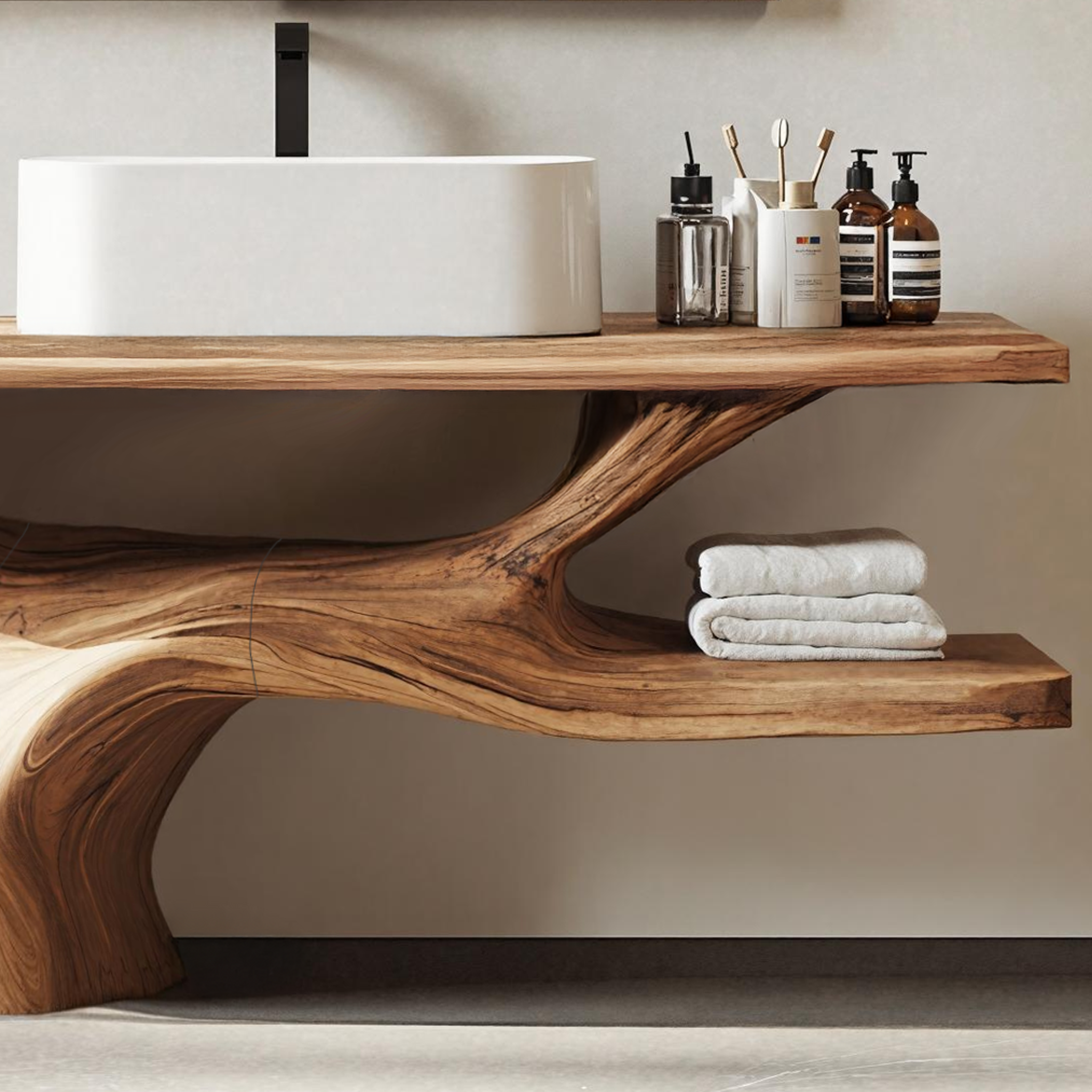Handcrafted Solid Wood Vanity For Natural Interiors SILDTTRBRV002