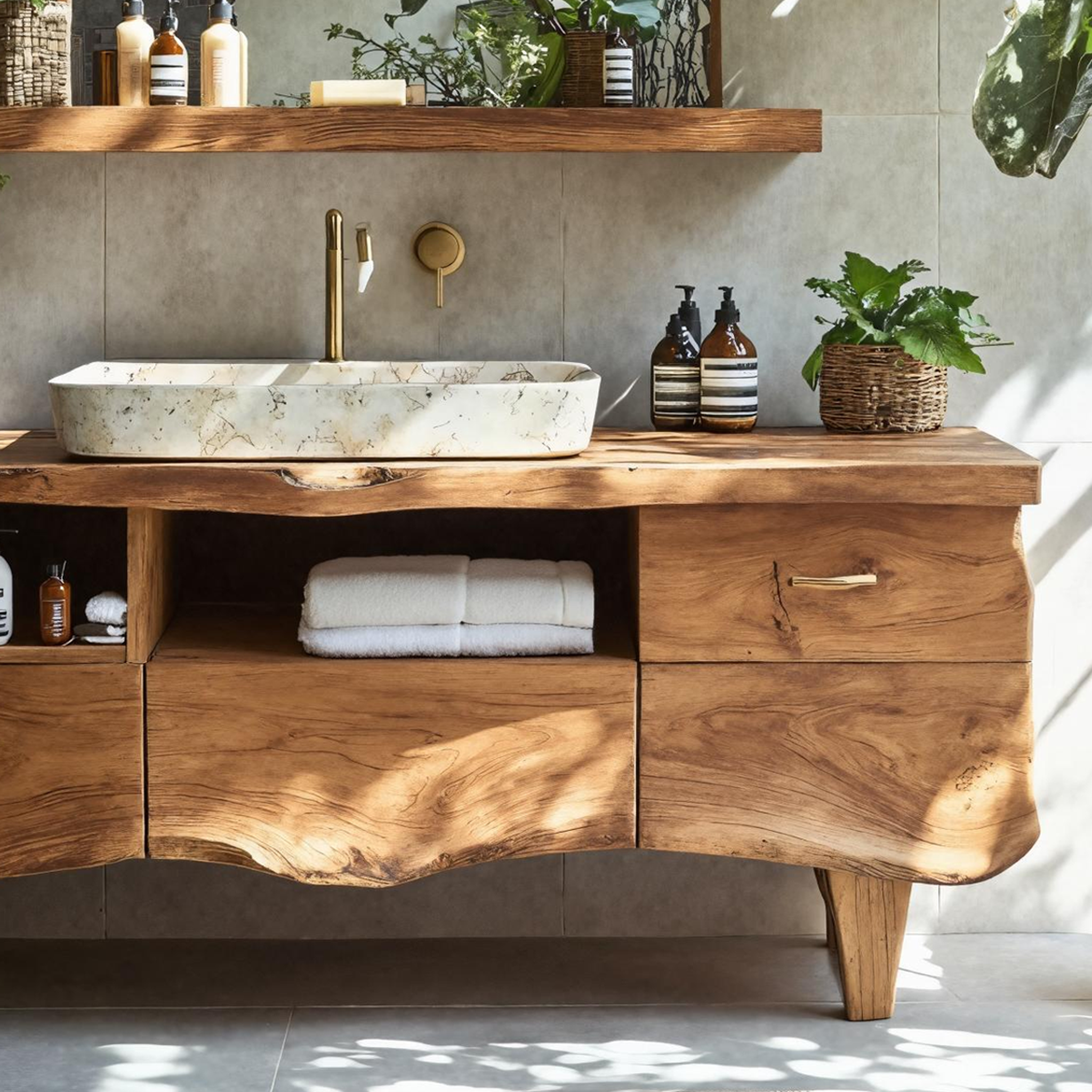 Farmhouse Wooden Vanity For Bathroom Interior Design SILDTTRBRV020