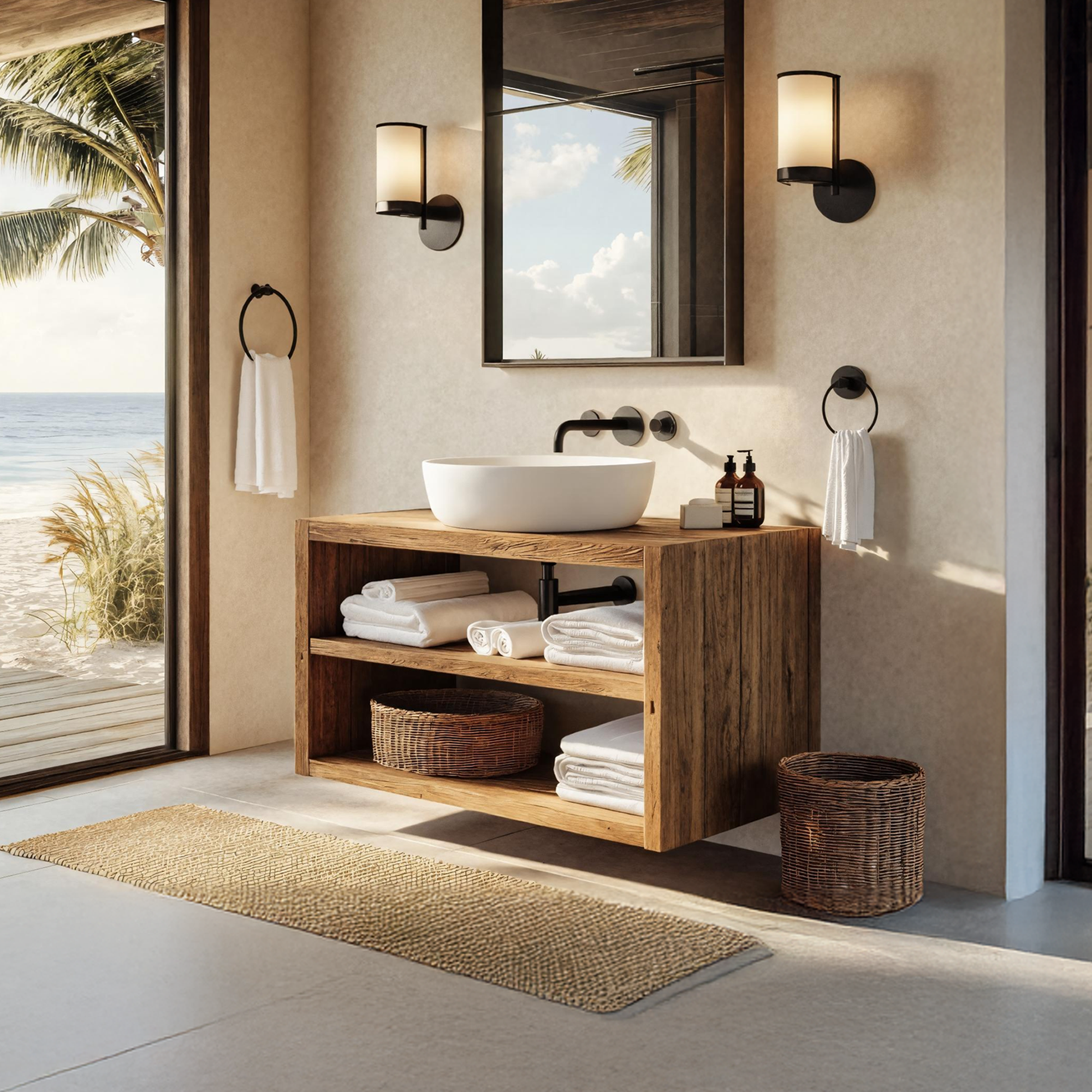 Wooden Bathroom Storage Cabinet For Rustic Decor Vibe SILDTTRBRV049