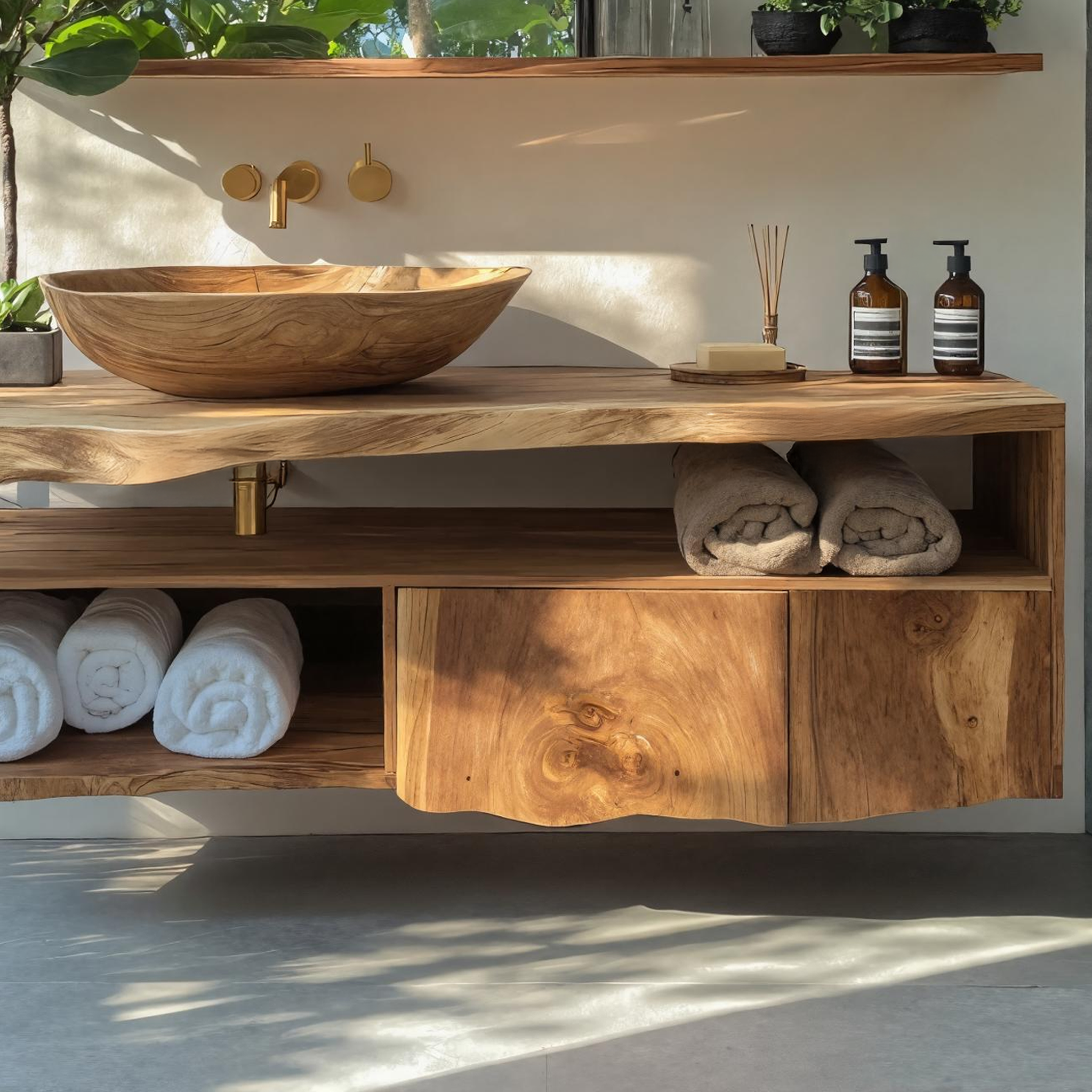 Mid Century Vanity Cabinet For Bathroom Furniture SILDTTRBRV026