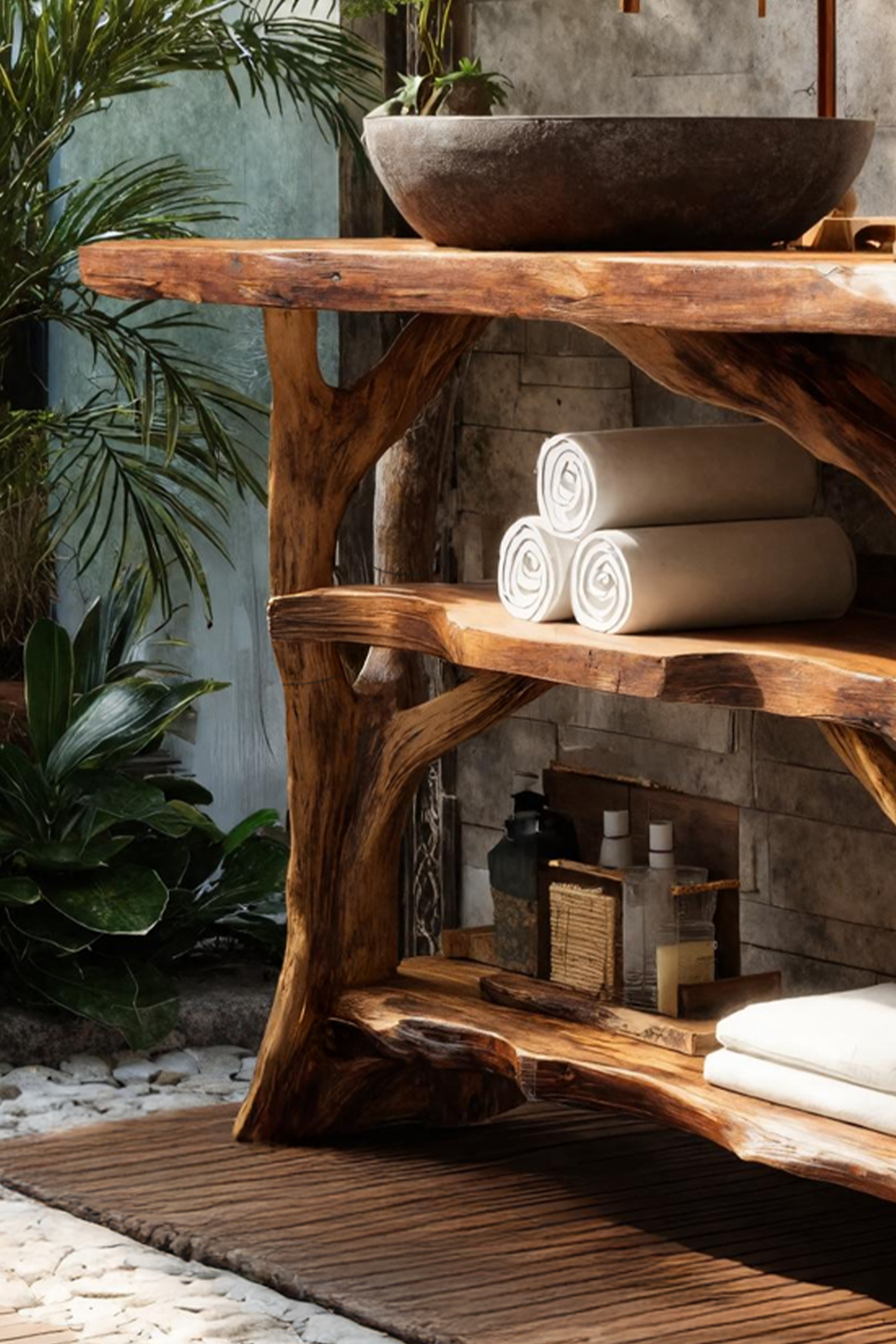 Handcrafted Live Edge Bathroom Vanity For Unique Bathroom Decor SILDTTNBRV030