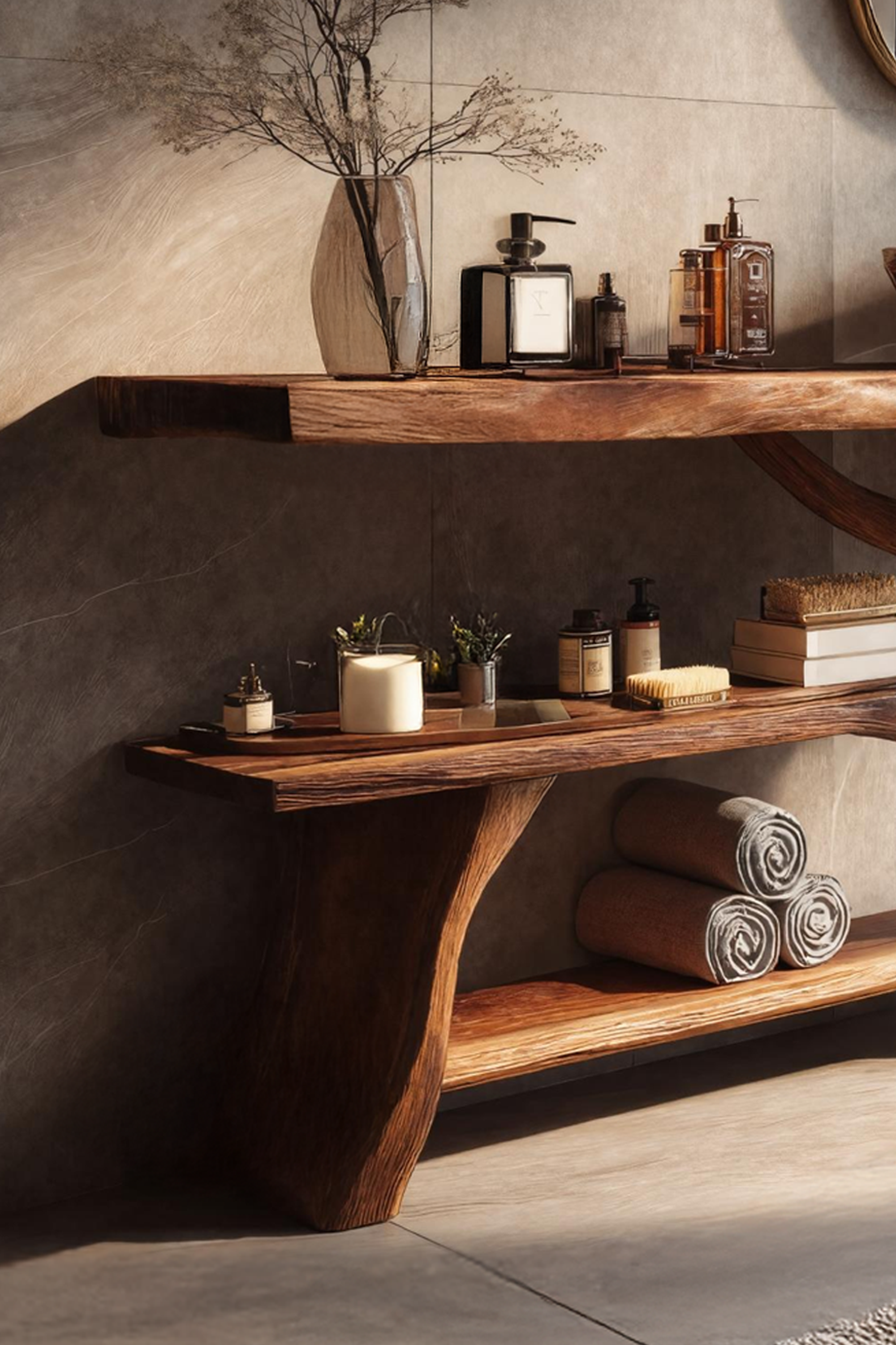 Mid Century Solid Wood Bathroom Vanity For Classic Furniture Home Design SILDTTRBRV086