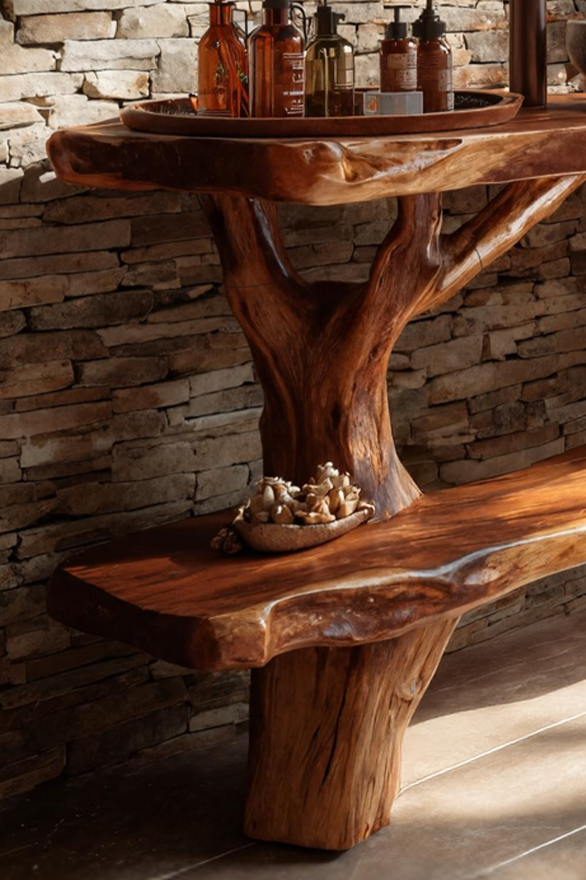 Handcrafted Solid Wood Vanity For Stylish Bathroom Furniture Design SILDTTNBRV034