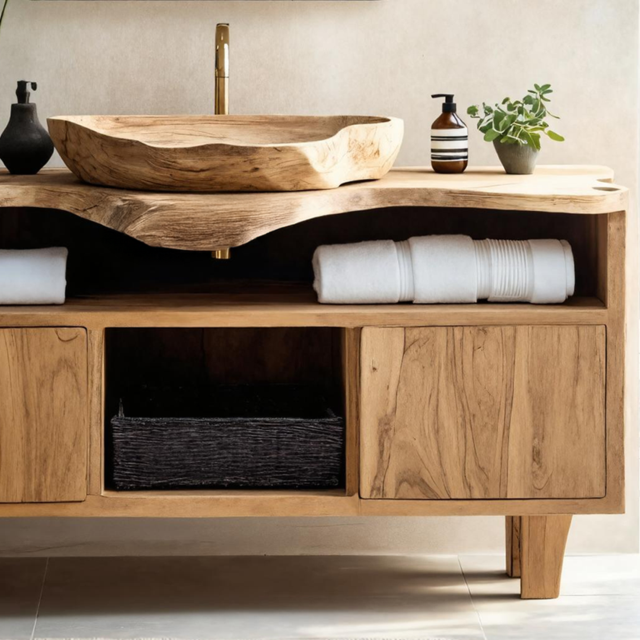 Rustic Bathroom Vanity For Natural Home Aesthetic SILDTTRBRV029