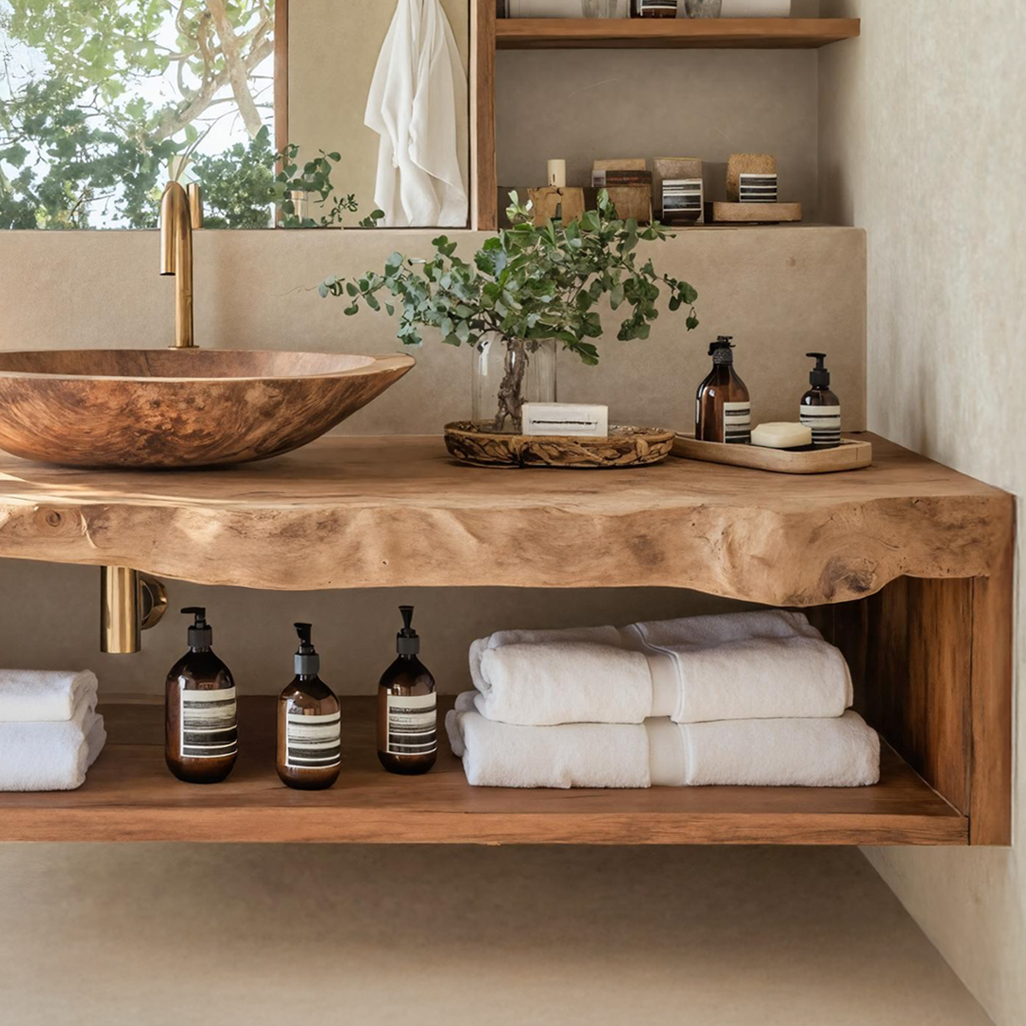 Rustic Solid Wood Vanity For Cozy Bathroom Furniture Decor SILDTTRBRV018