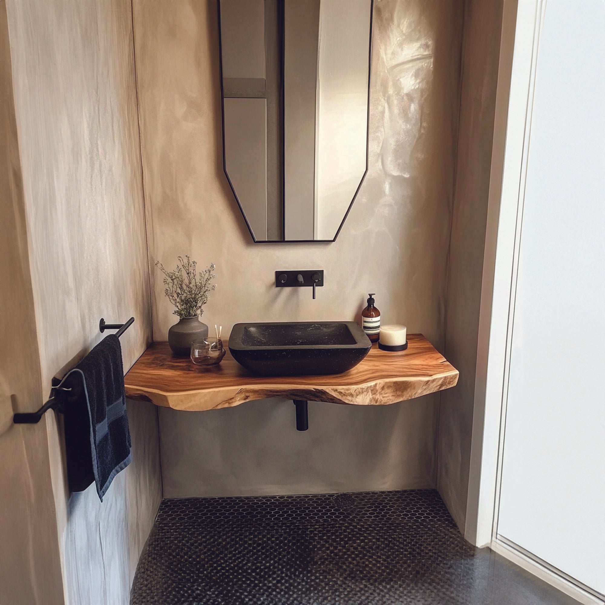 Midcentury Bathroom Vanity Floating Hallway SINLBRV046