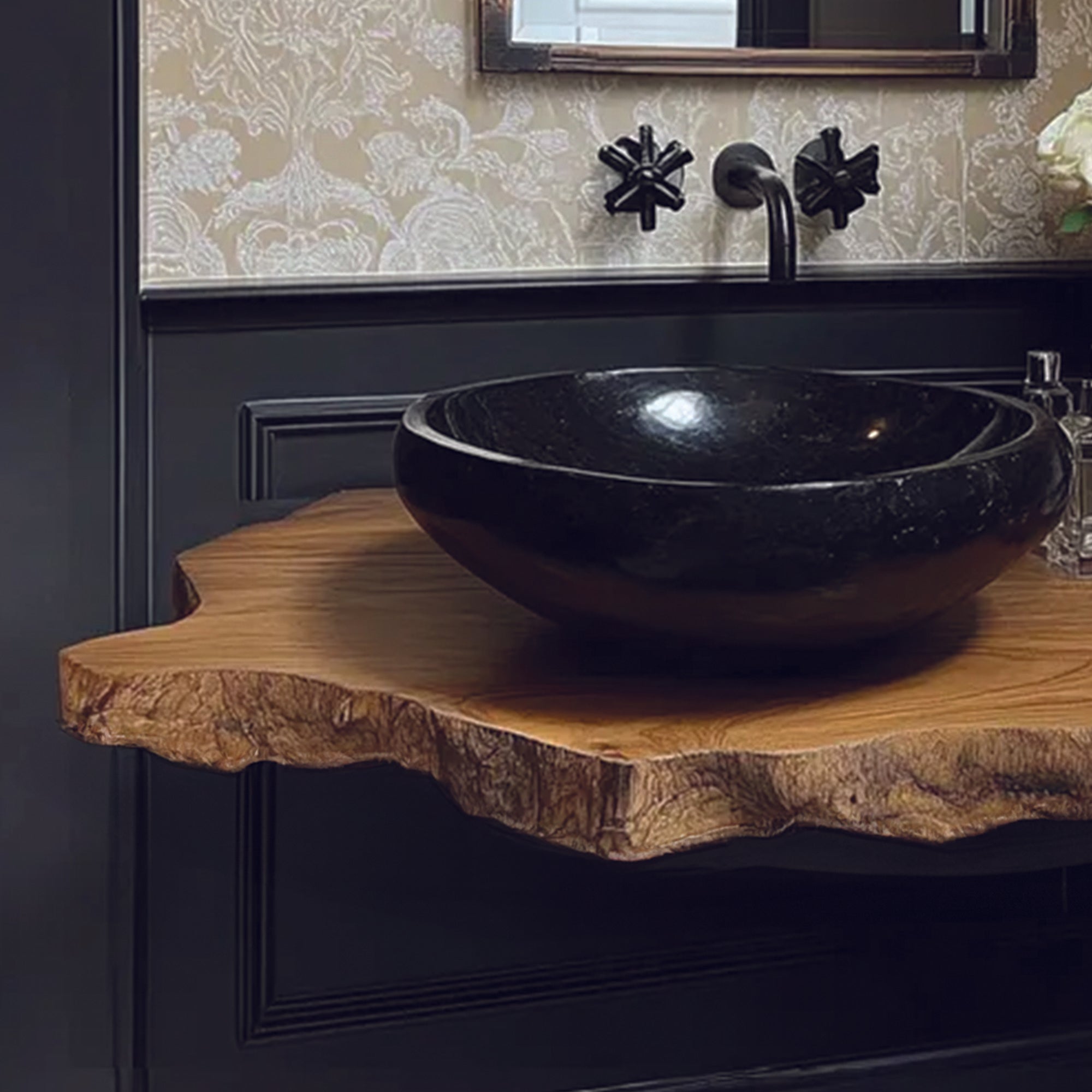 Rustic Edge Shelf Bathroom Vanity Shelf Handmade Gift SINLBRV034