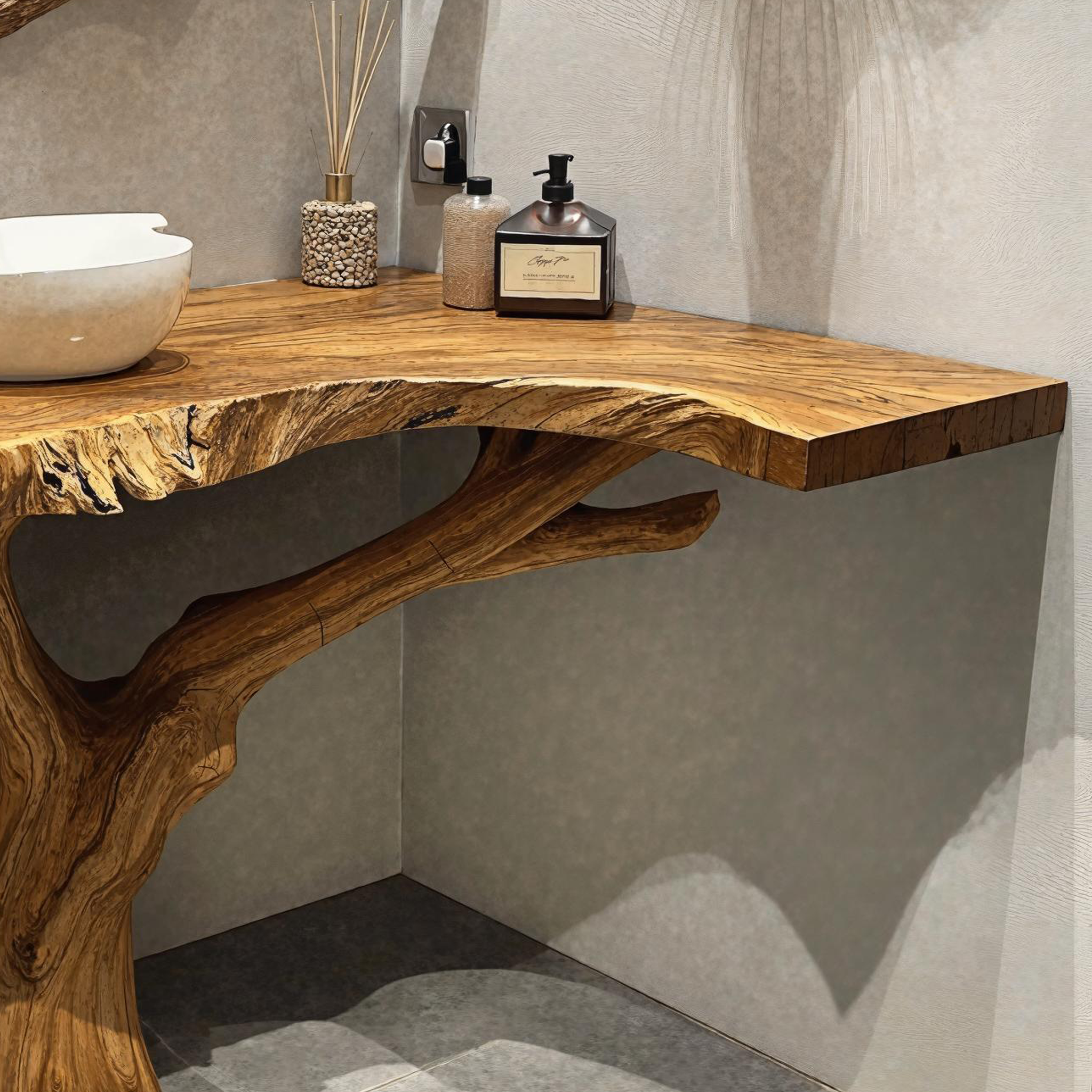 Vintage Style Corner Bathroom Vanity With Handcrafted Wood Details SILDTBRV166