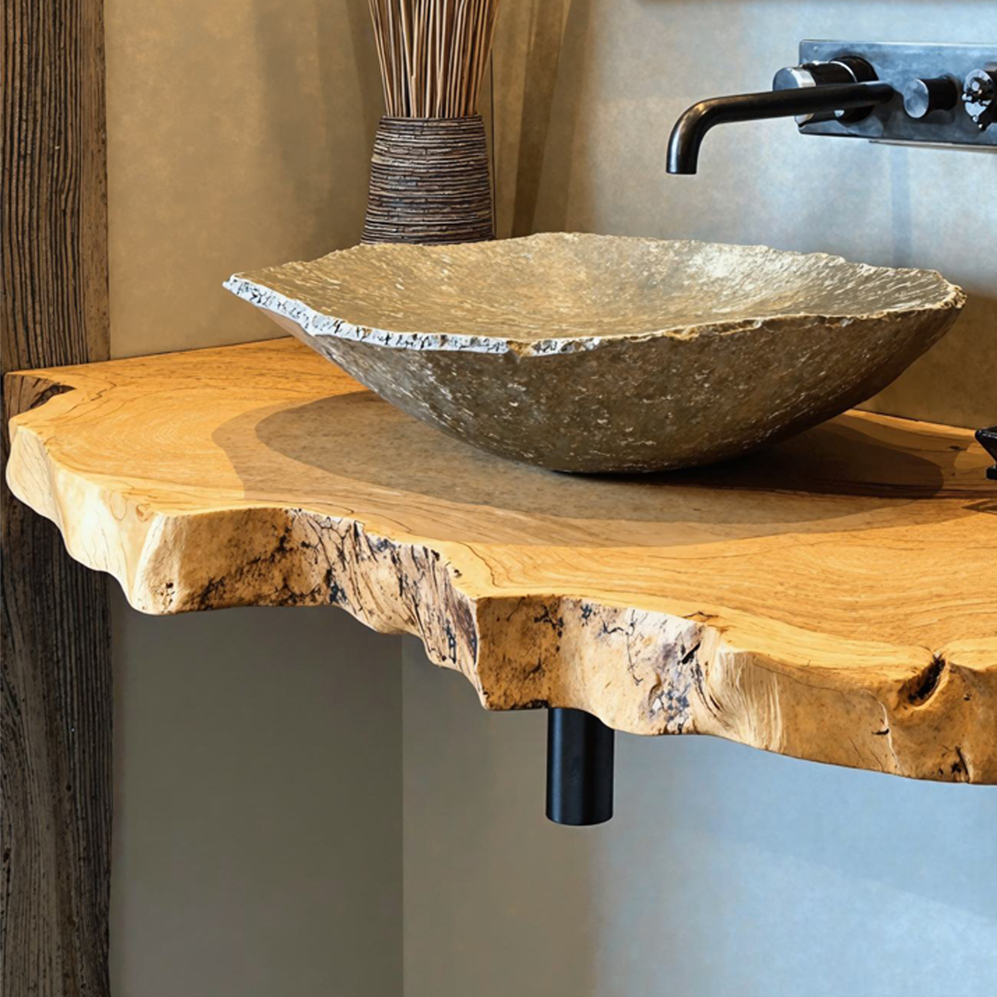 Floating Wood Bathroom Sink Shelf SILDTBRV033