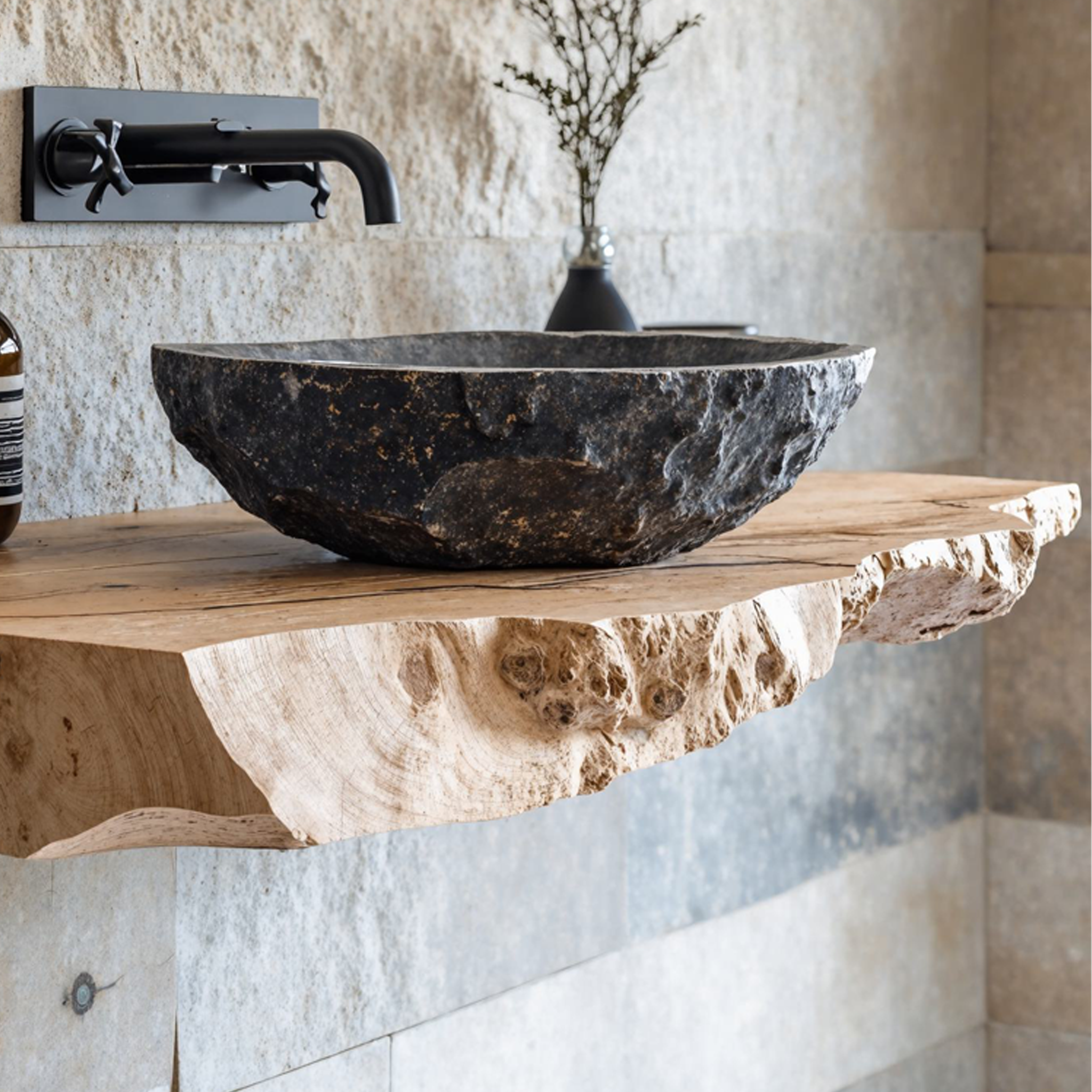 Handcrafted Bathroom Sink Wooden Shelf SILDTBRV047