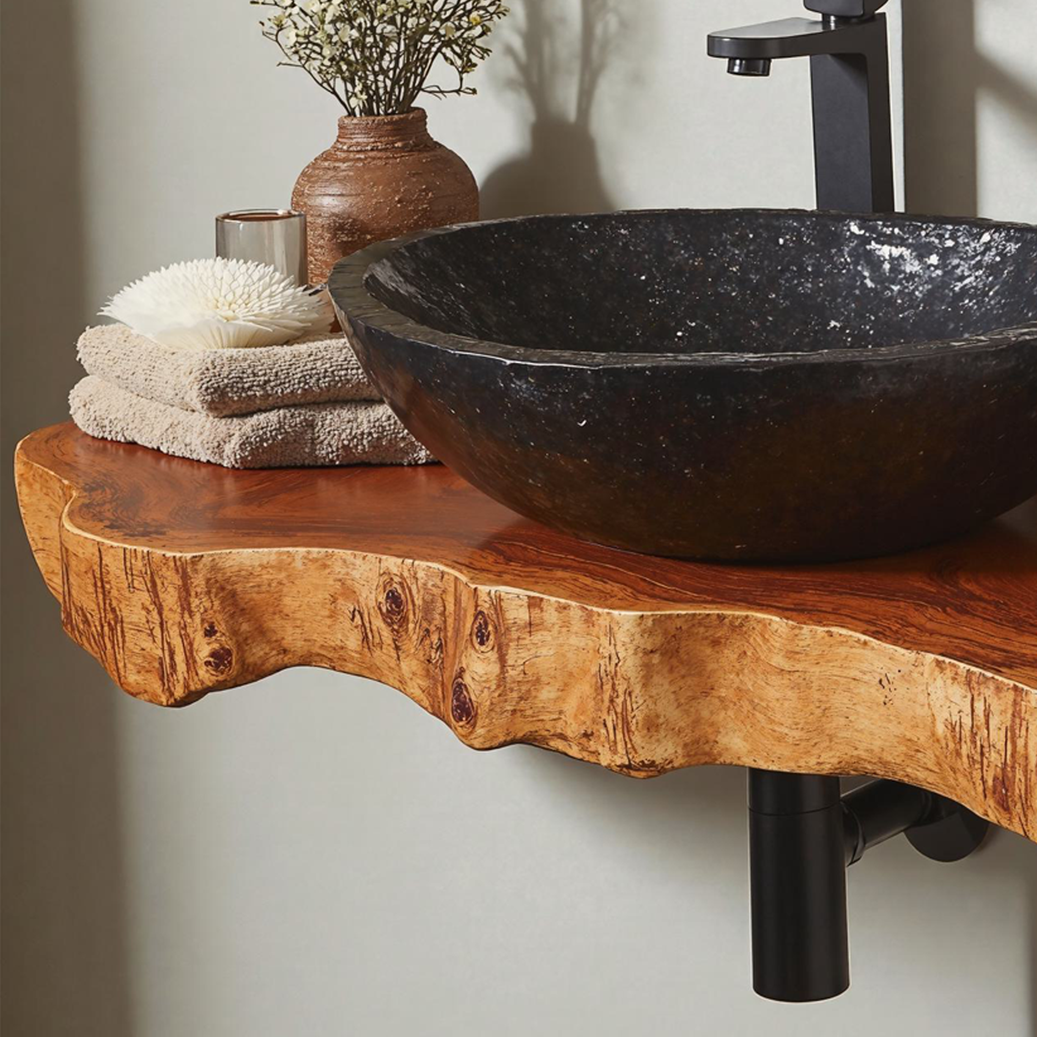 Floating Edge Bathroom Wood Shelf SILDTBRV041