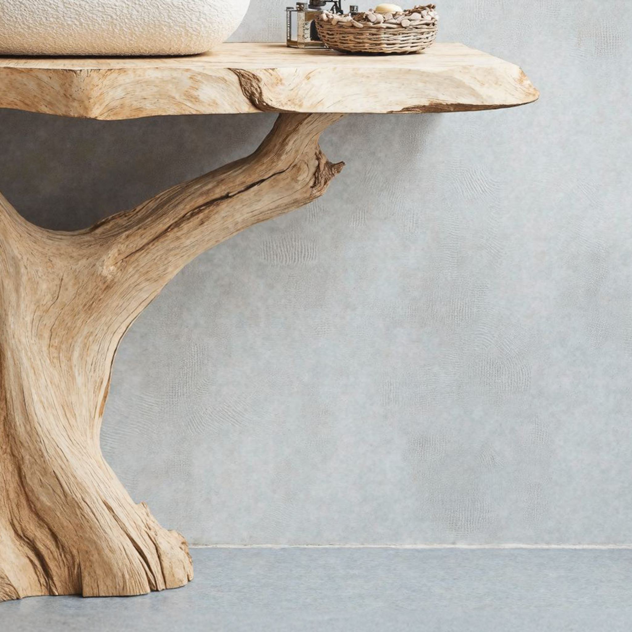 Rustic Handcrafted Wood Bathroom Vanity With Bathroom Spaces SILDTBRV104