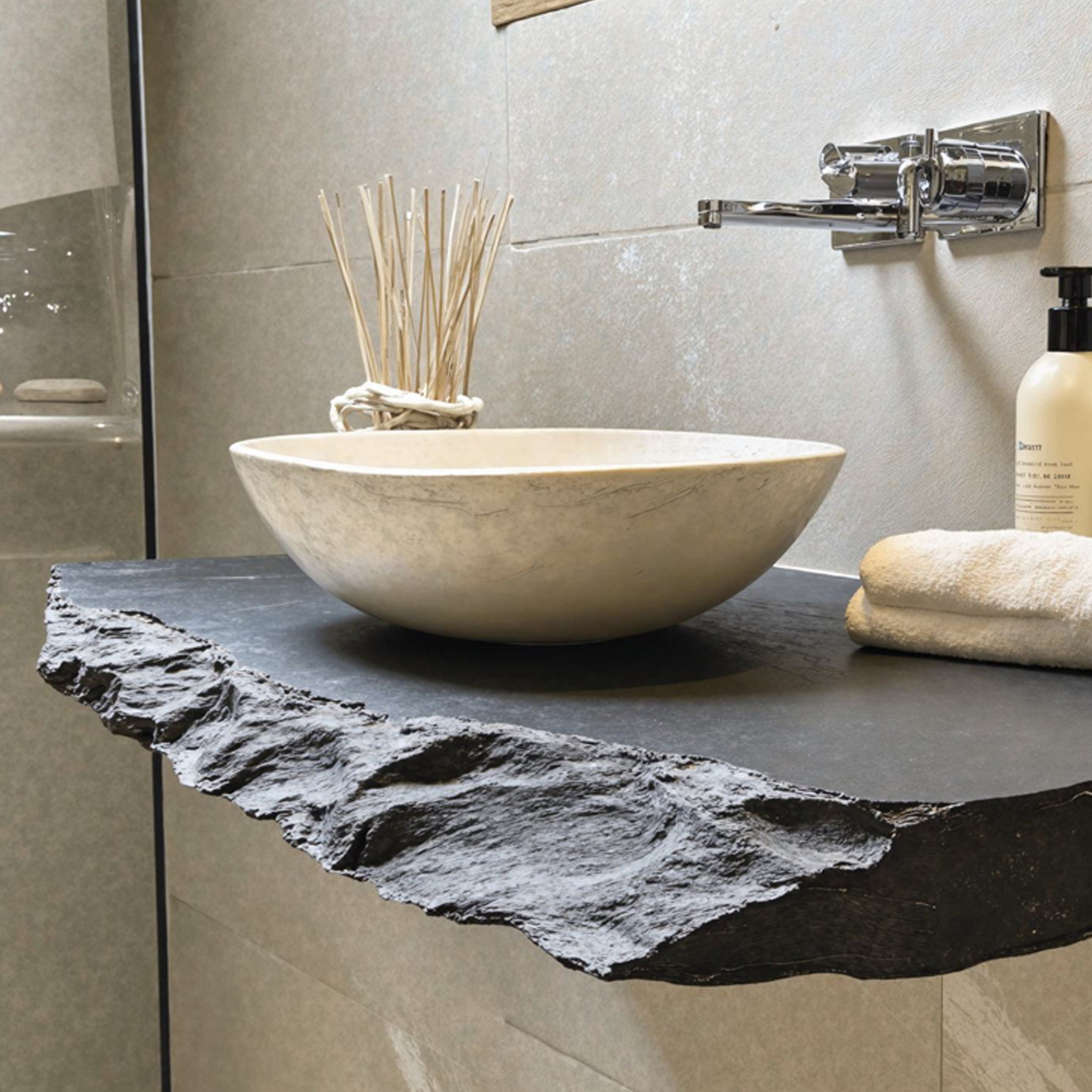 Rustic Wood Bathroom Vanity Shelf SILDTBRV035