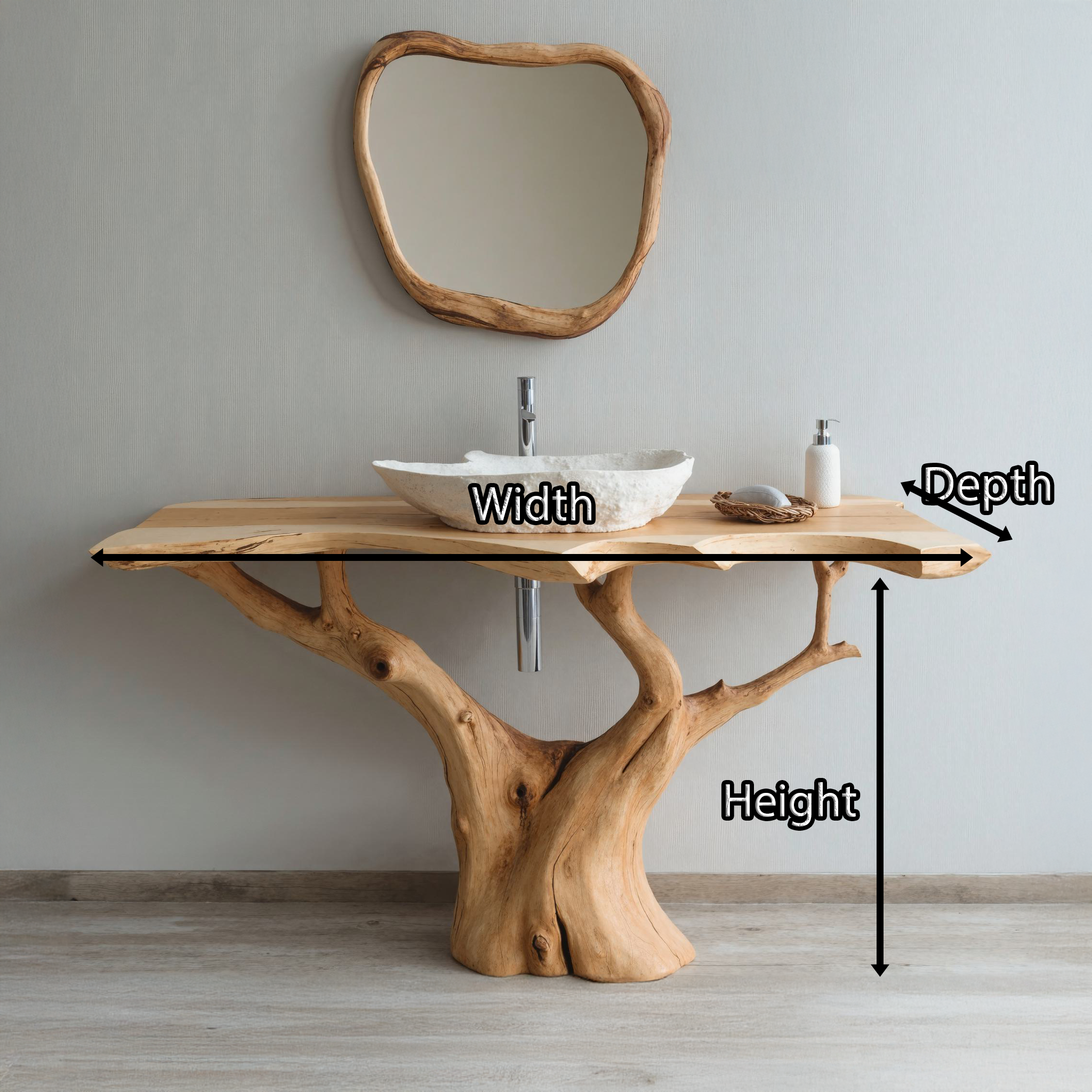 Rustic Wood Bathroom Vanity In Minimalist Design SILDTBRV108