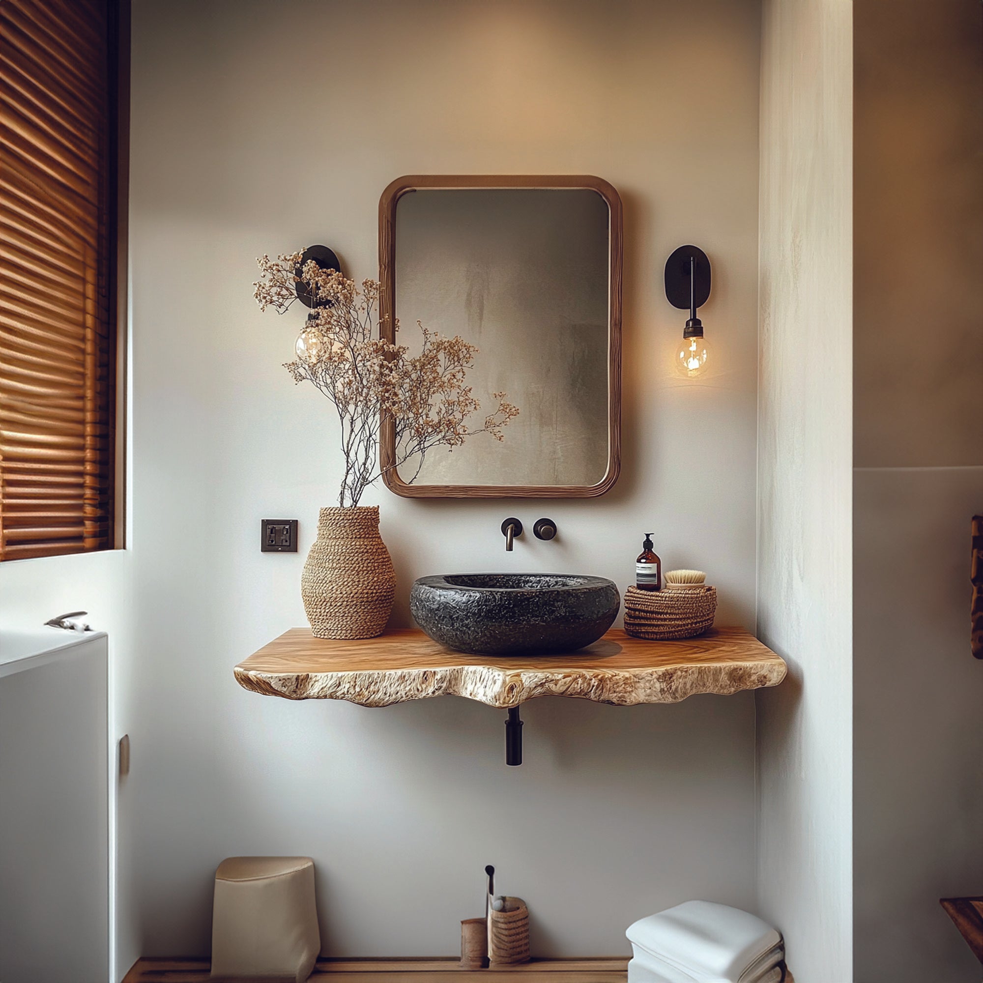 Rustic Farmhouse Shelf Table Custom Kitchen Decor SINLBRV041