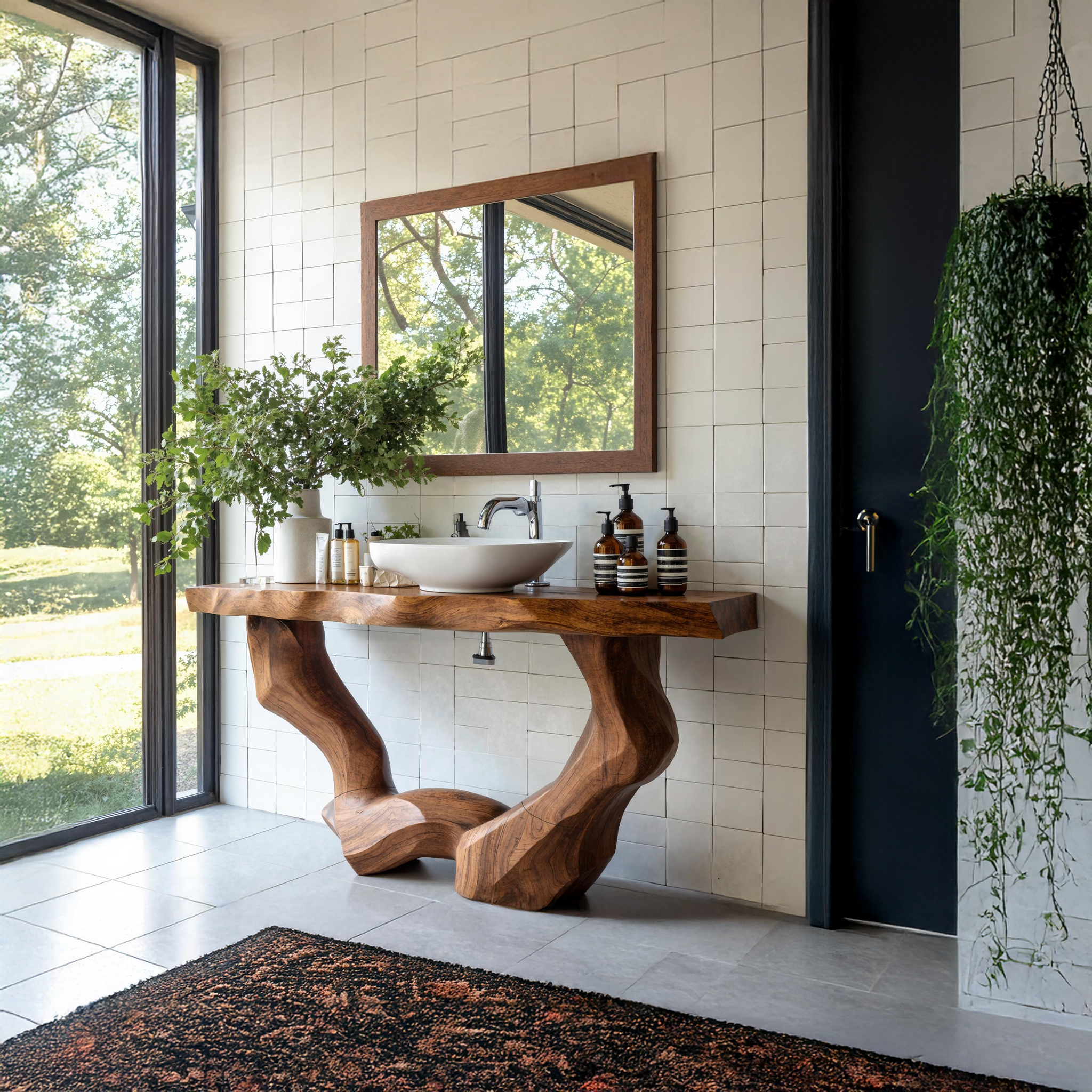 Mid Century Solid Vanity For Natural Furniture Decor SILDTTNBRV004