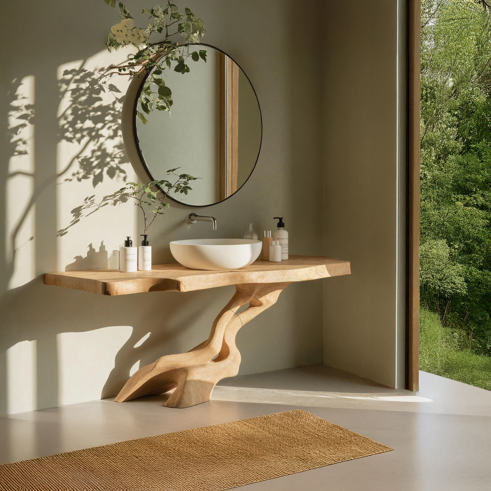 Rustic Wood Vanity For Country Bathroom Furniture SILDTTNBRV016