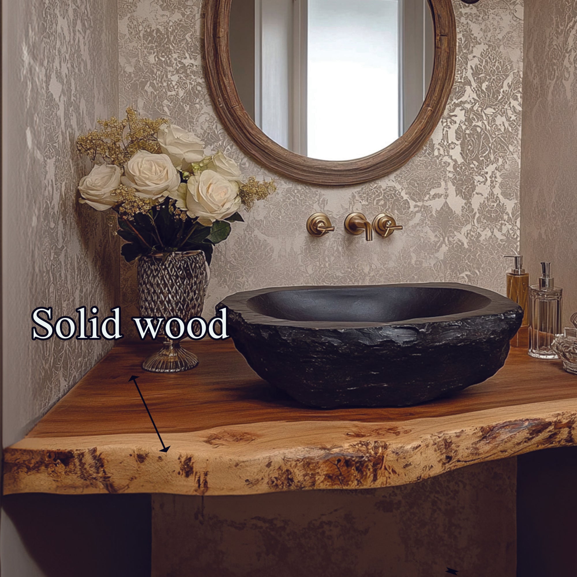 Rustic Traditional Wood Sink Stand Bathroom SINLBRV049