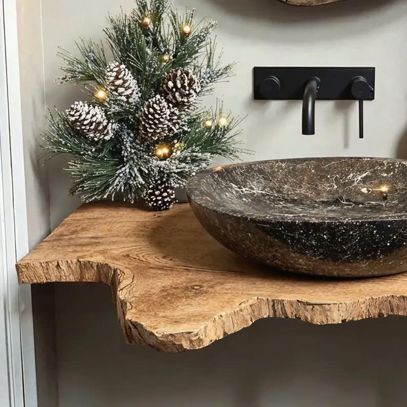 Rustic Vanity Bathroom Shelf Wall Shelf Custom SINLBRV036