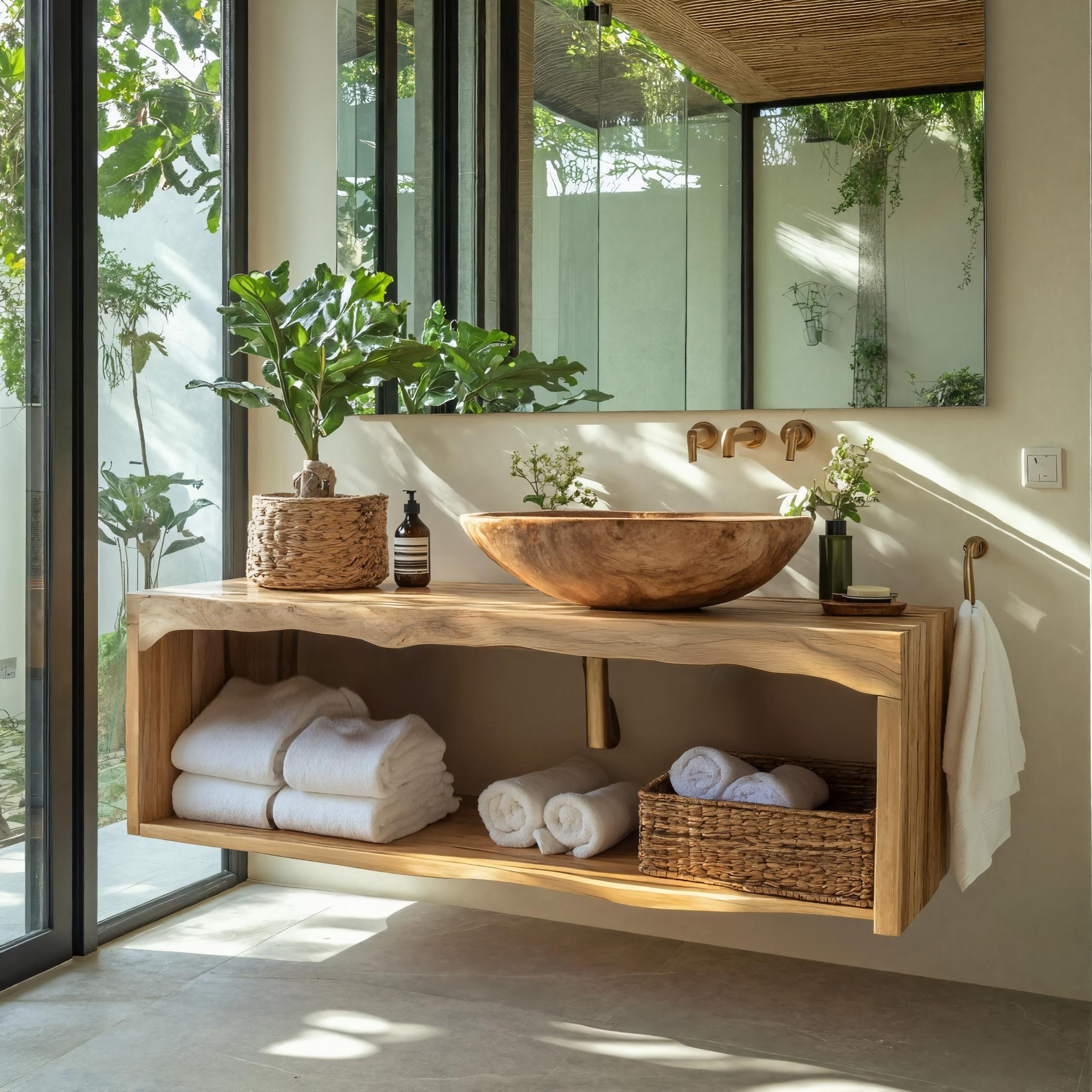 Rustic Live Edge Vanity For Bathroom Remodeling Decor SILDTTRBRV025