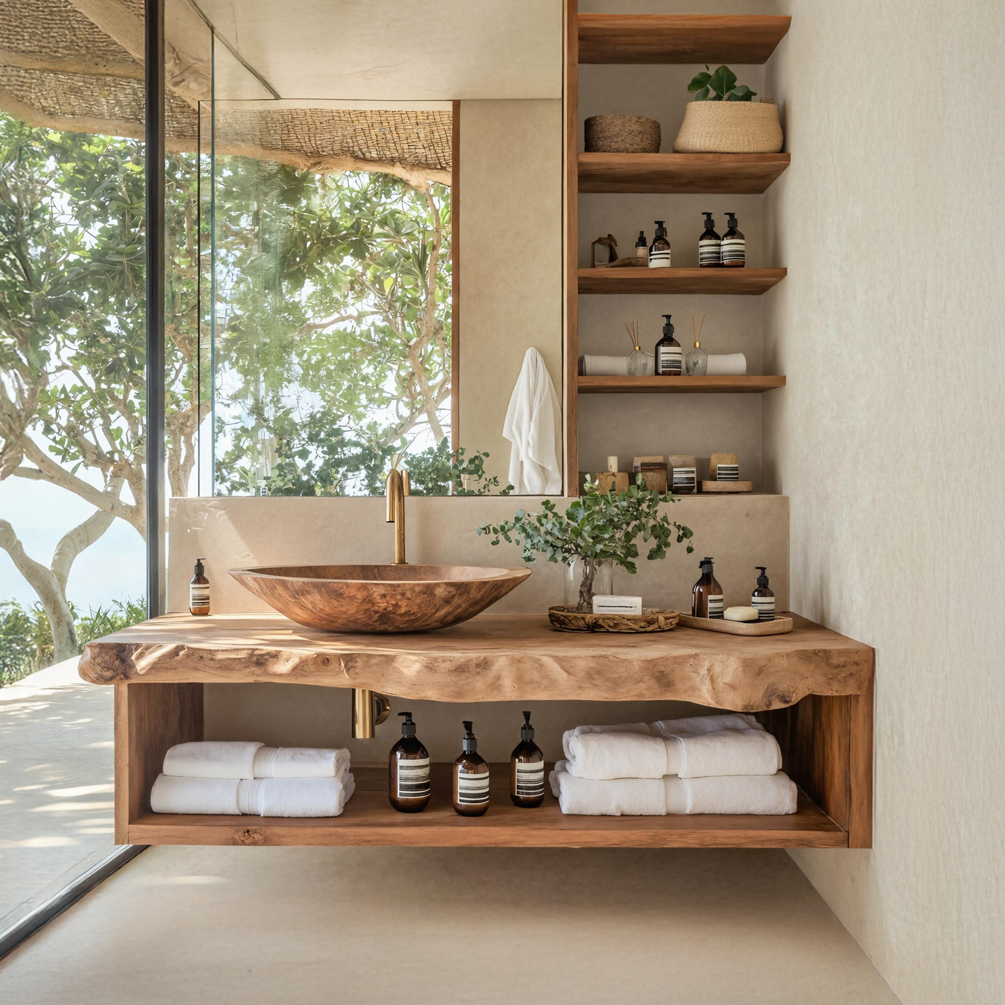 Rustic Solid Wood Vanity For Cozy Bathroom Furniture Decor SILDTTRBRV018