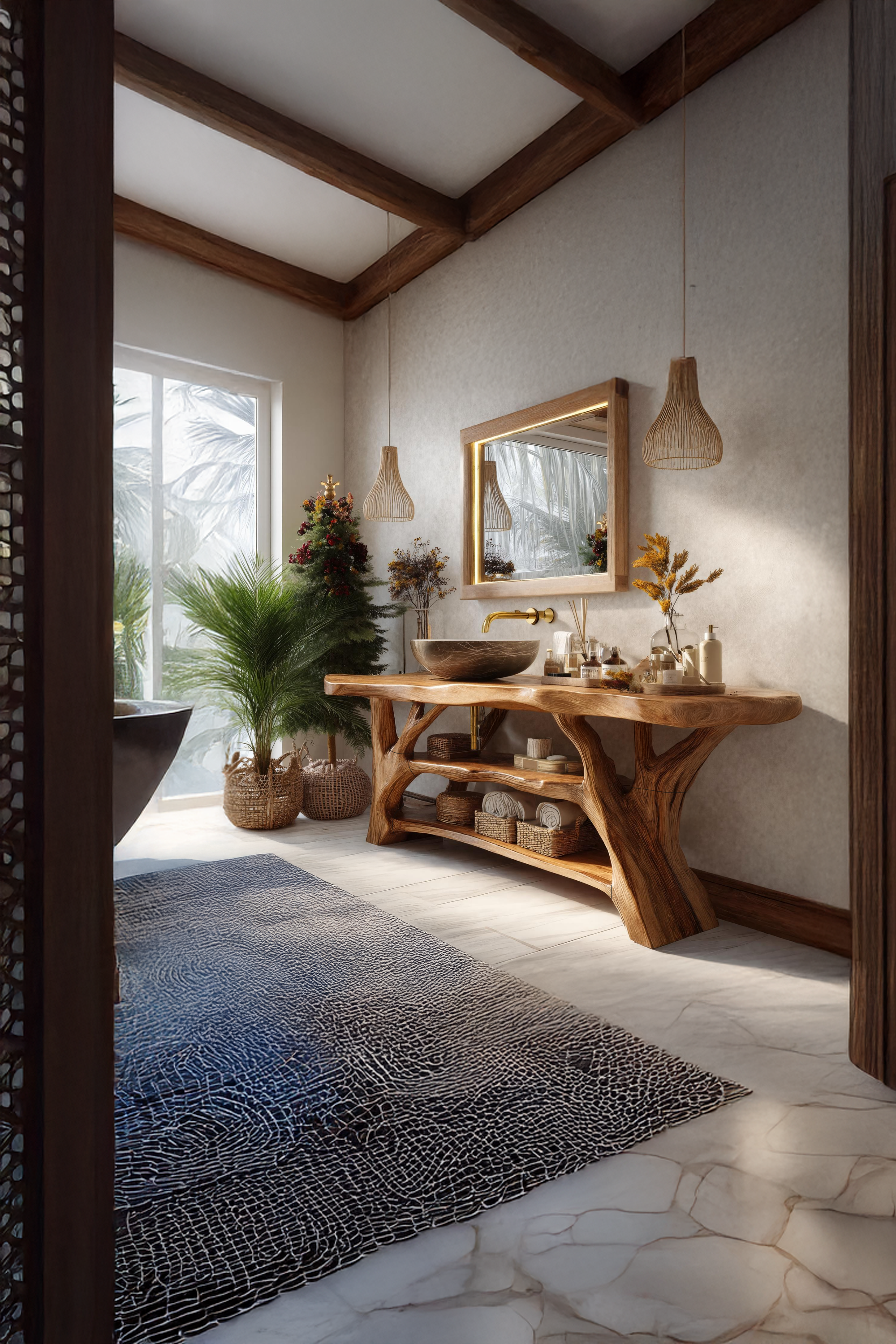 Farmhouse Solid Wood Bathroom Vanity For Farmhouse Furniture Interior SILDTTRBRV083