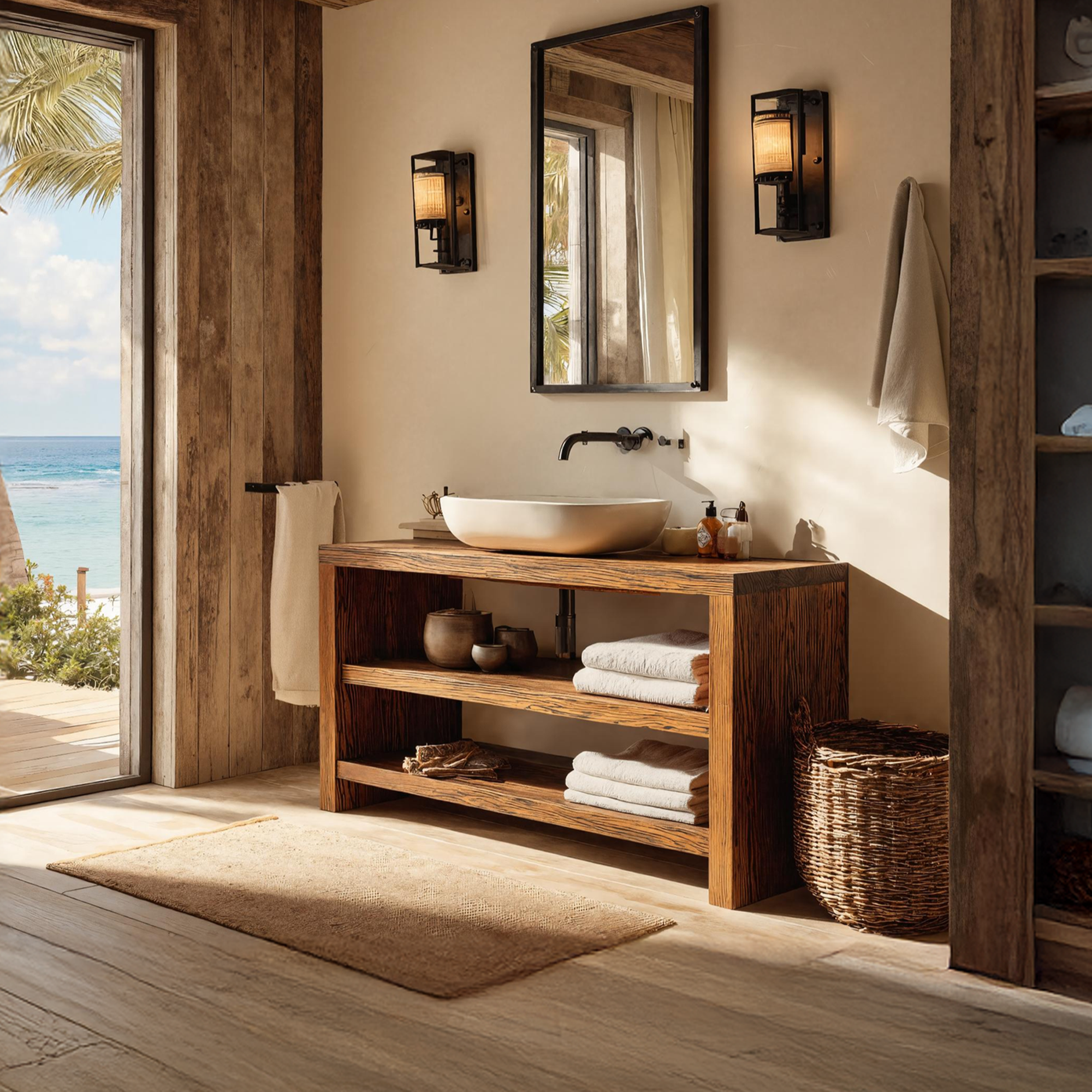 Farmhouse Wooden Vanity For Cozy Bathroom Spaces SILDTTRBRV037