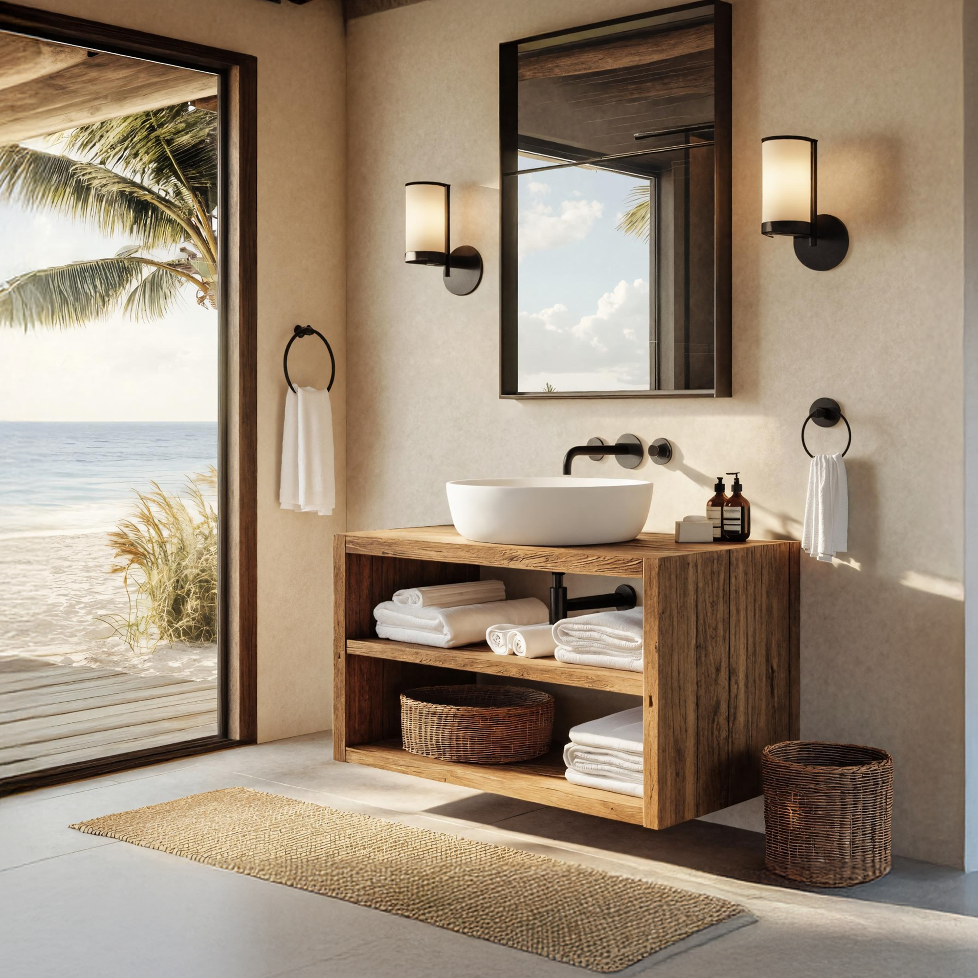 Wooden Bathroom Storage Cabinet For Rustic Decor Vibe SILDTTRBRV049