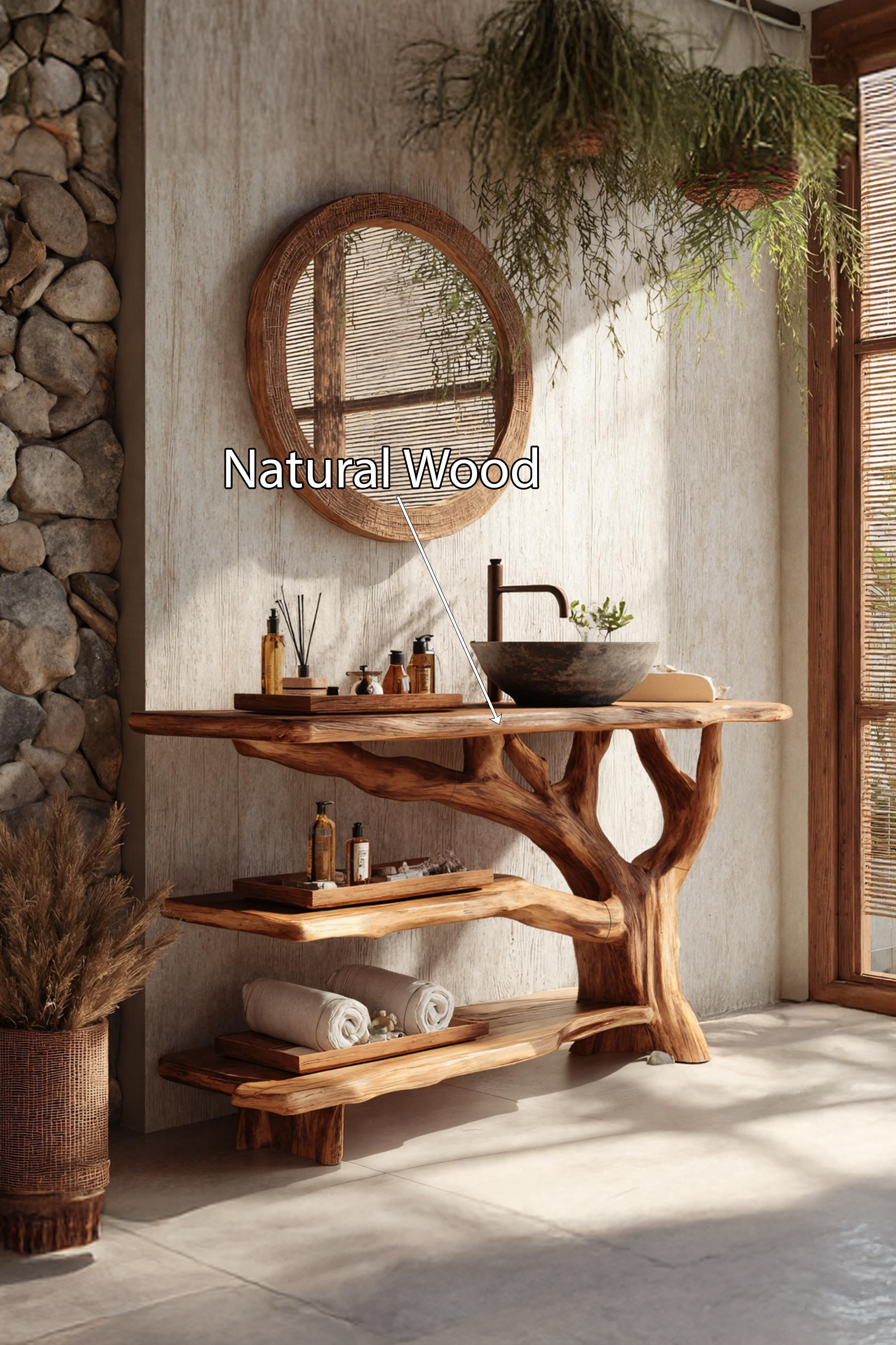 Modern Solid Wood Vanity Furniture Decor For Sleek Bathroom Design SILDTTNBRV020