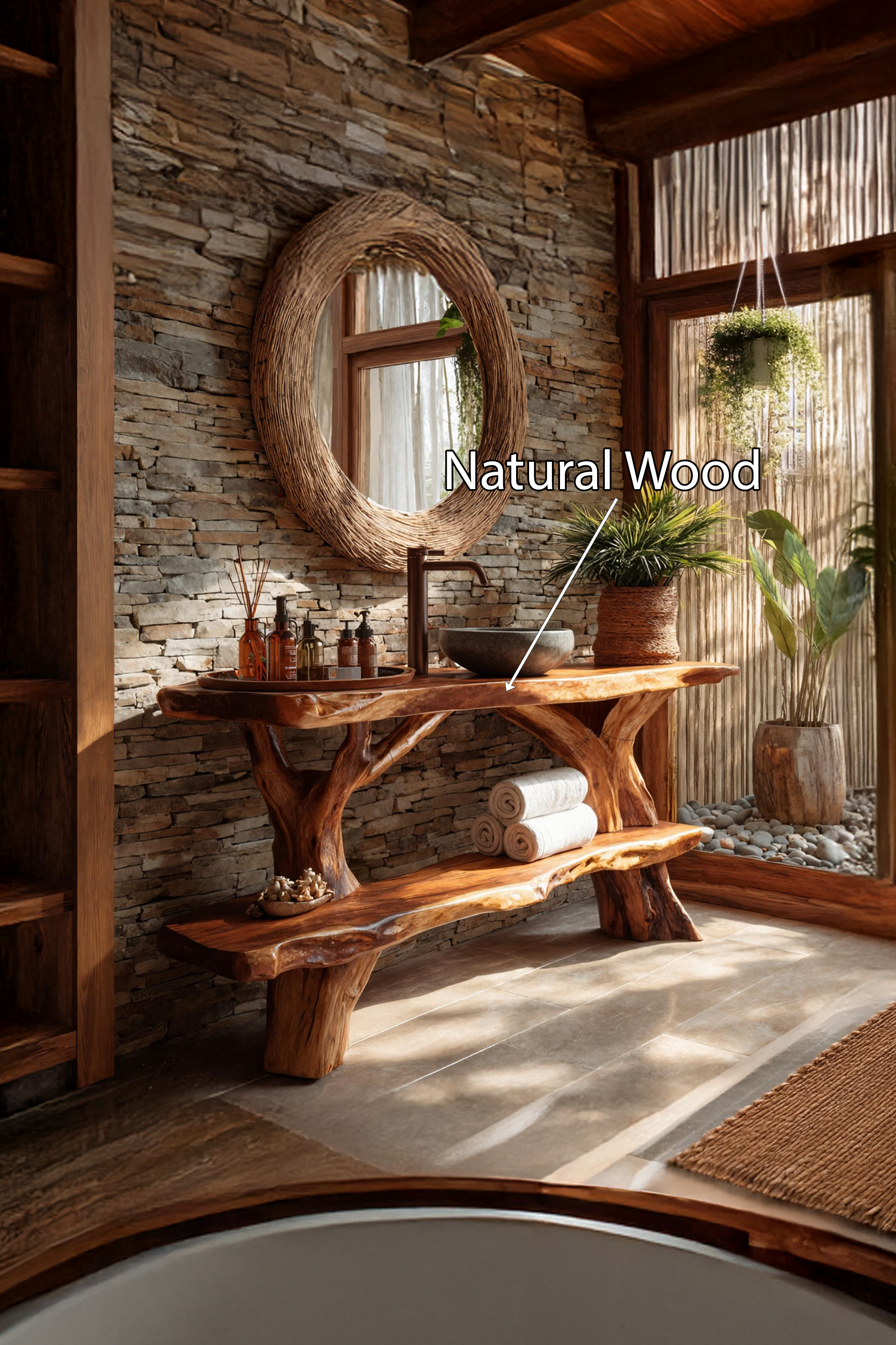 Handcrafted Solid Wood Vanity For Stylish Bathroom Furniture Design SILDTTNBRV034