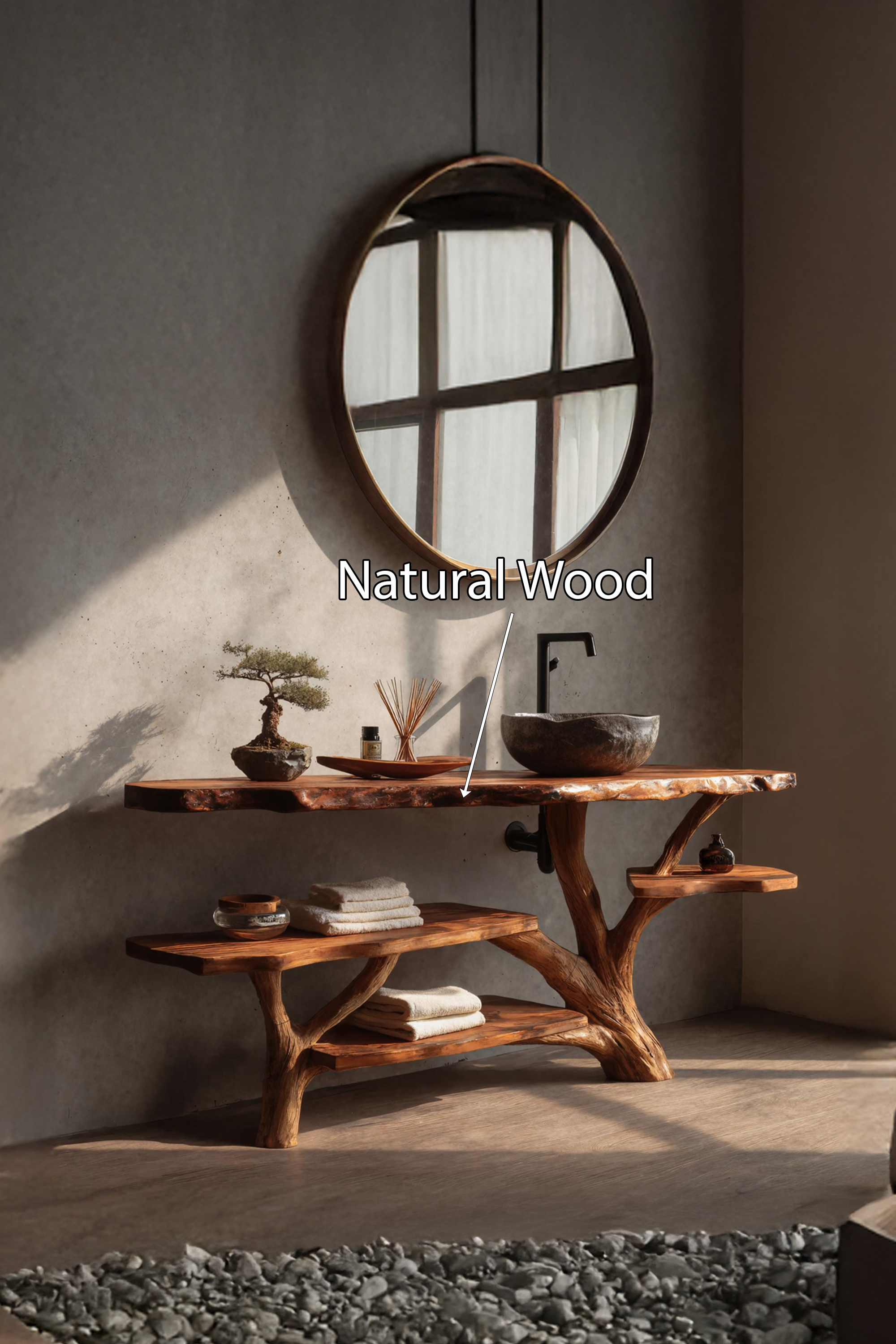 Handcrafted Solid Wood Vanity For Timeless Bathroom Furniture Decor SILDTTNBRV026