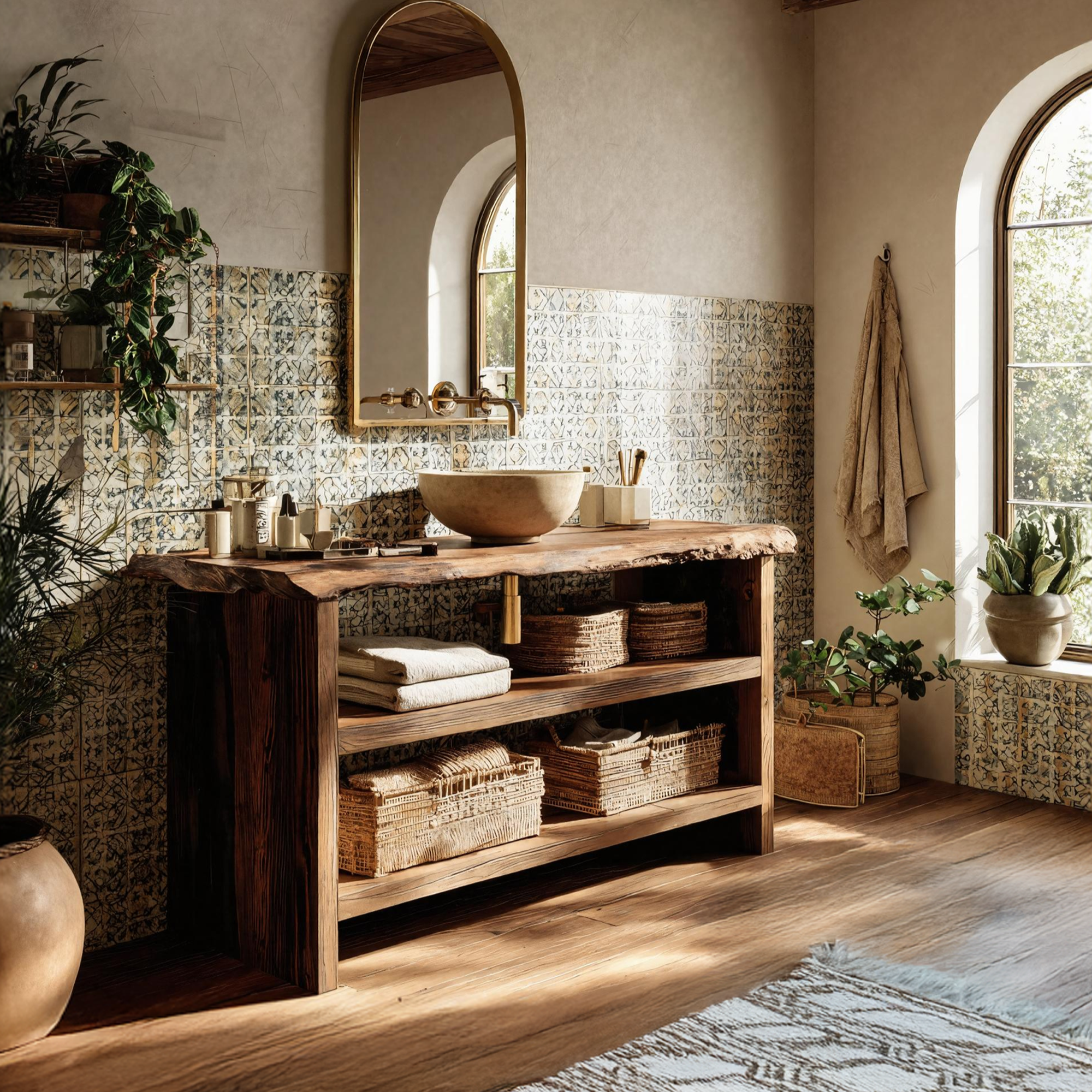 Wooden Vanity Mid Century Style For Bathroom Makeover SILDTTRBRV044