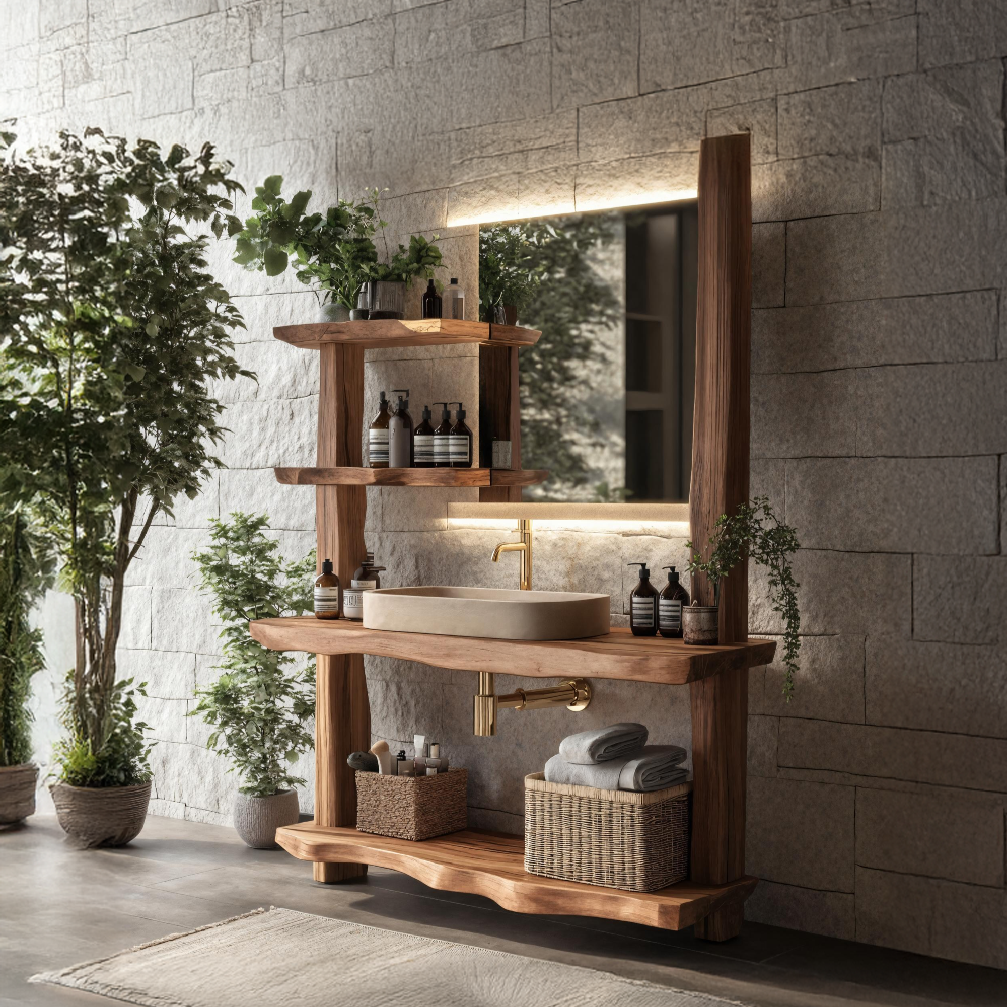 Live Edge Bathroom Vanity Farmhouse Style For Home SILDTTRBRV056