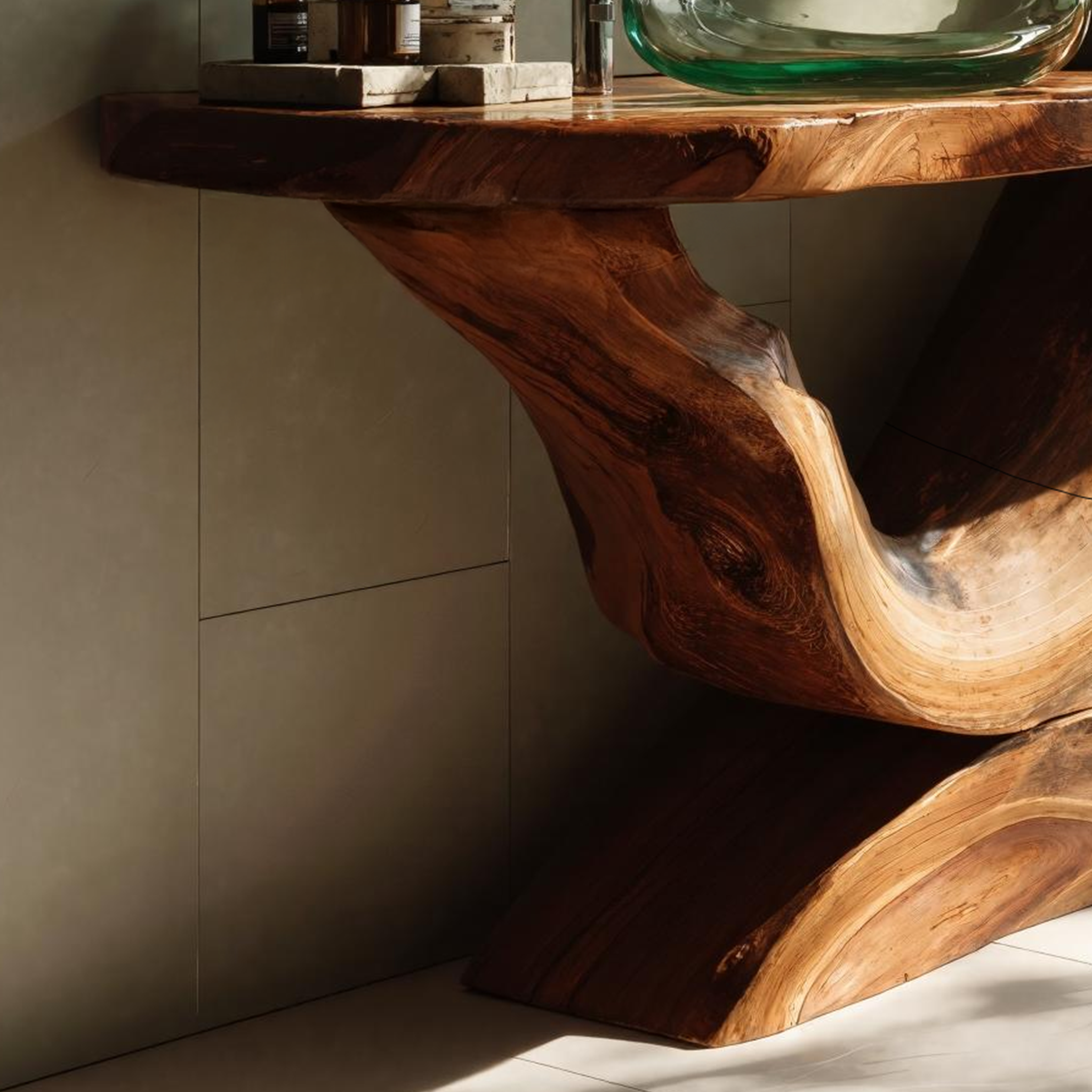 Mid Century Solid Wood Vanity For Bathroom Furniture SILDTTNBRV015