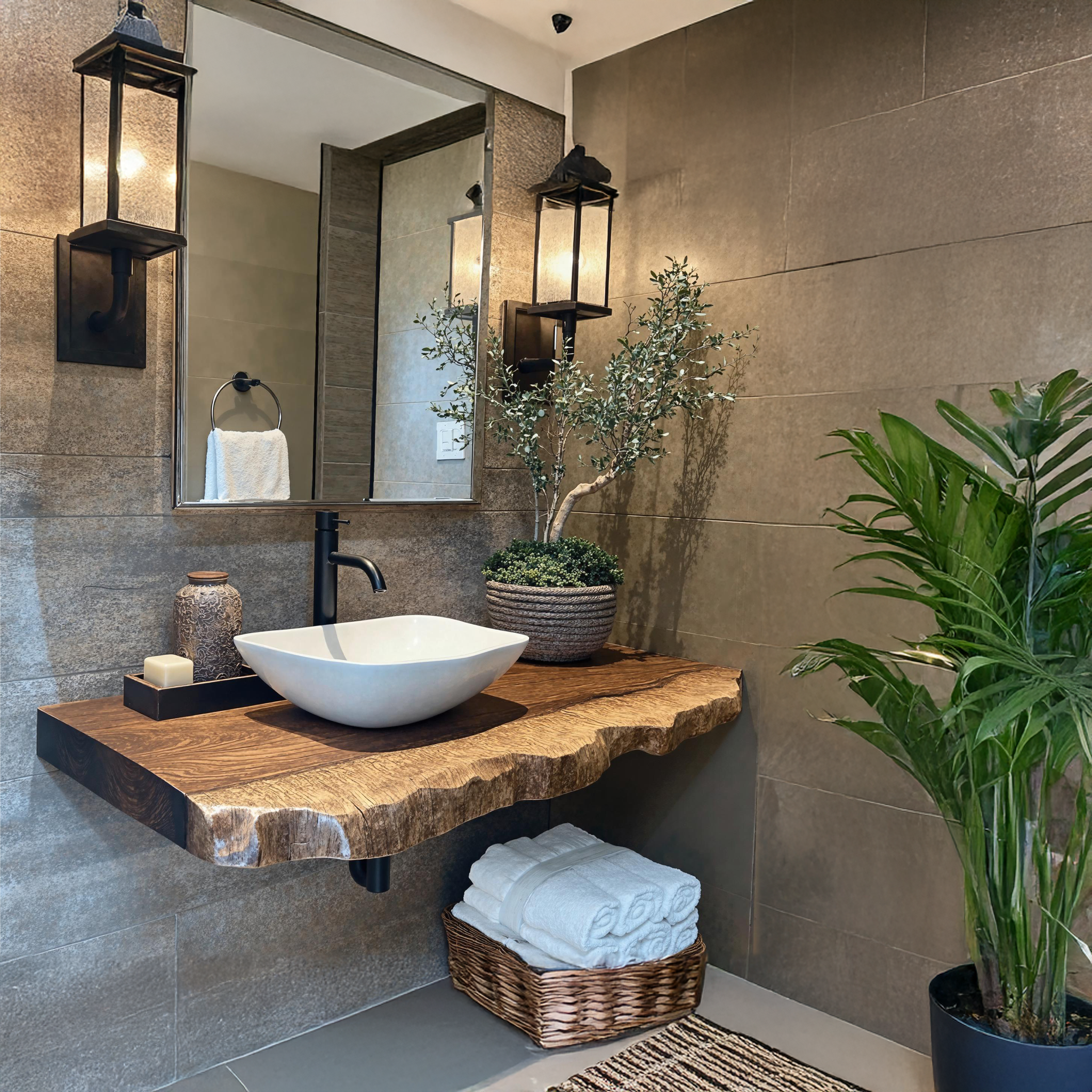 Floating Vanity Shelf For Bathroom With Modern Wooden Design SILDTBRV185