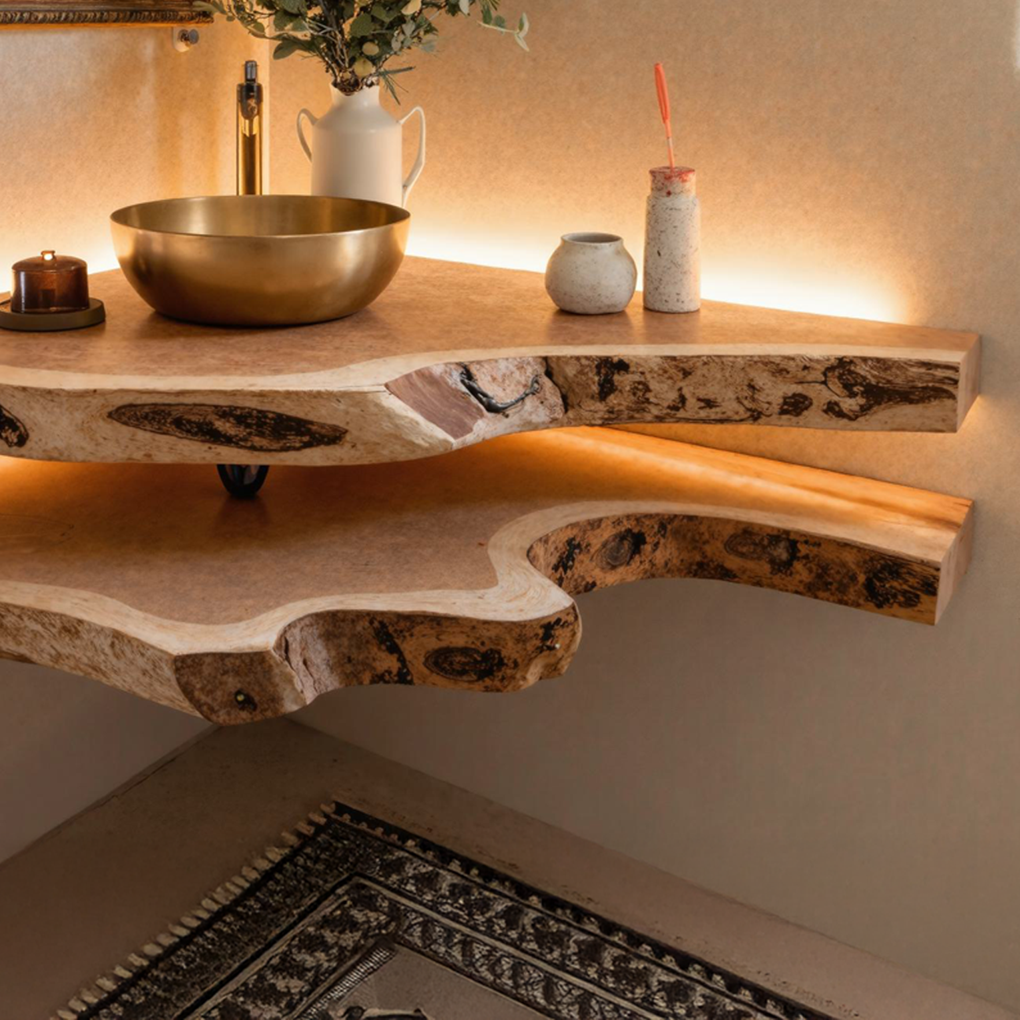 Floating Bathroom Corner Shelf SILDTBRV086