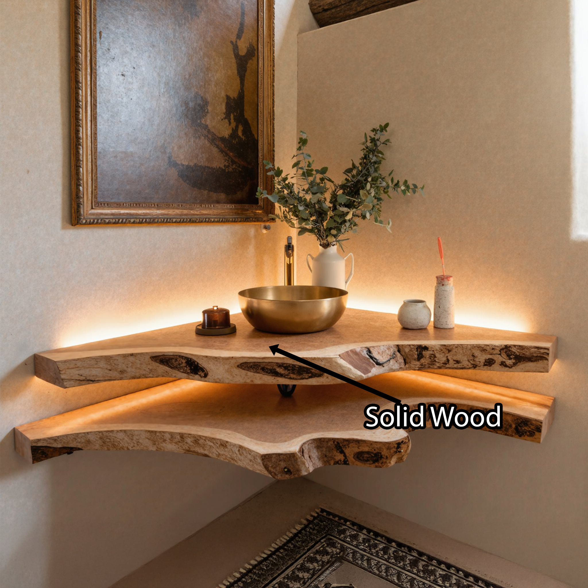 Floating Bathroom Corner Shelf SILDTBRV086