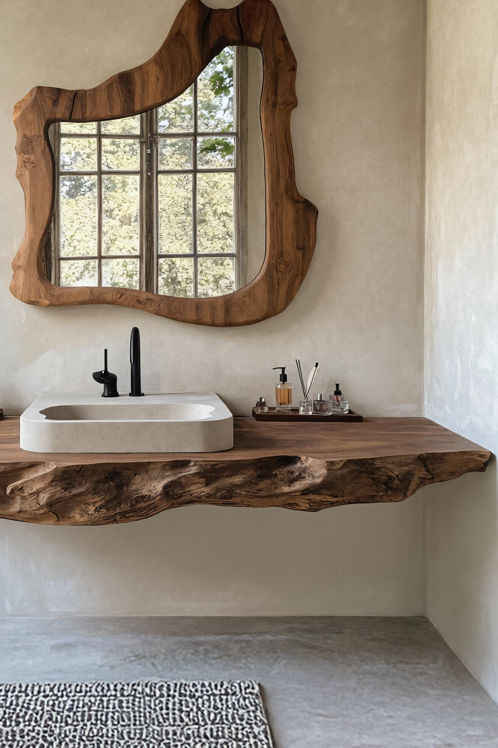 Wooden Floating Vanity For Mid Century Bathroom Design SILDTTRBAS025