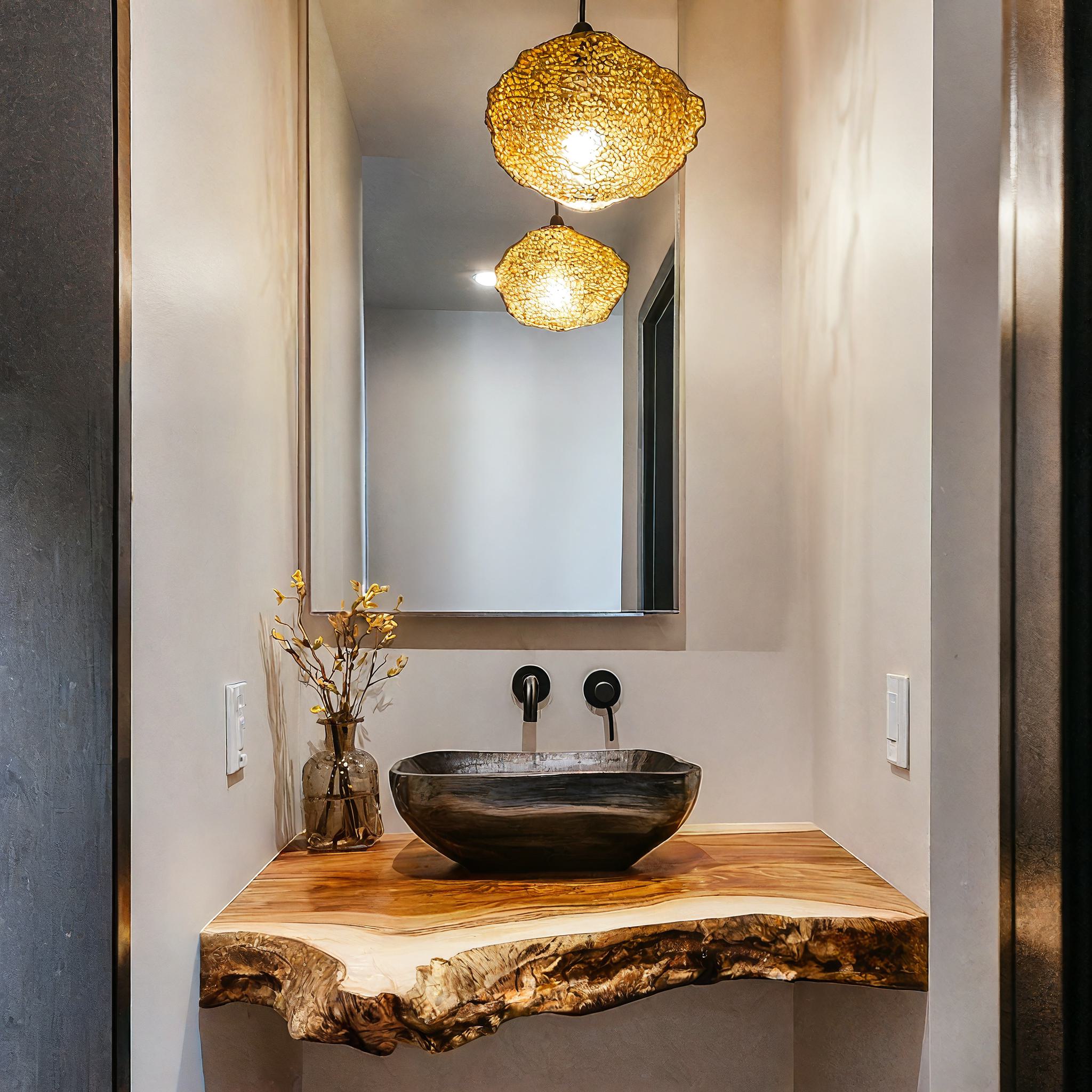 Farmhouse Solid Wood Vanity Bathroom Decor Ideas SILDTBRV194