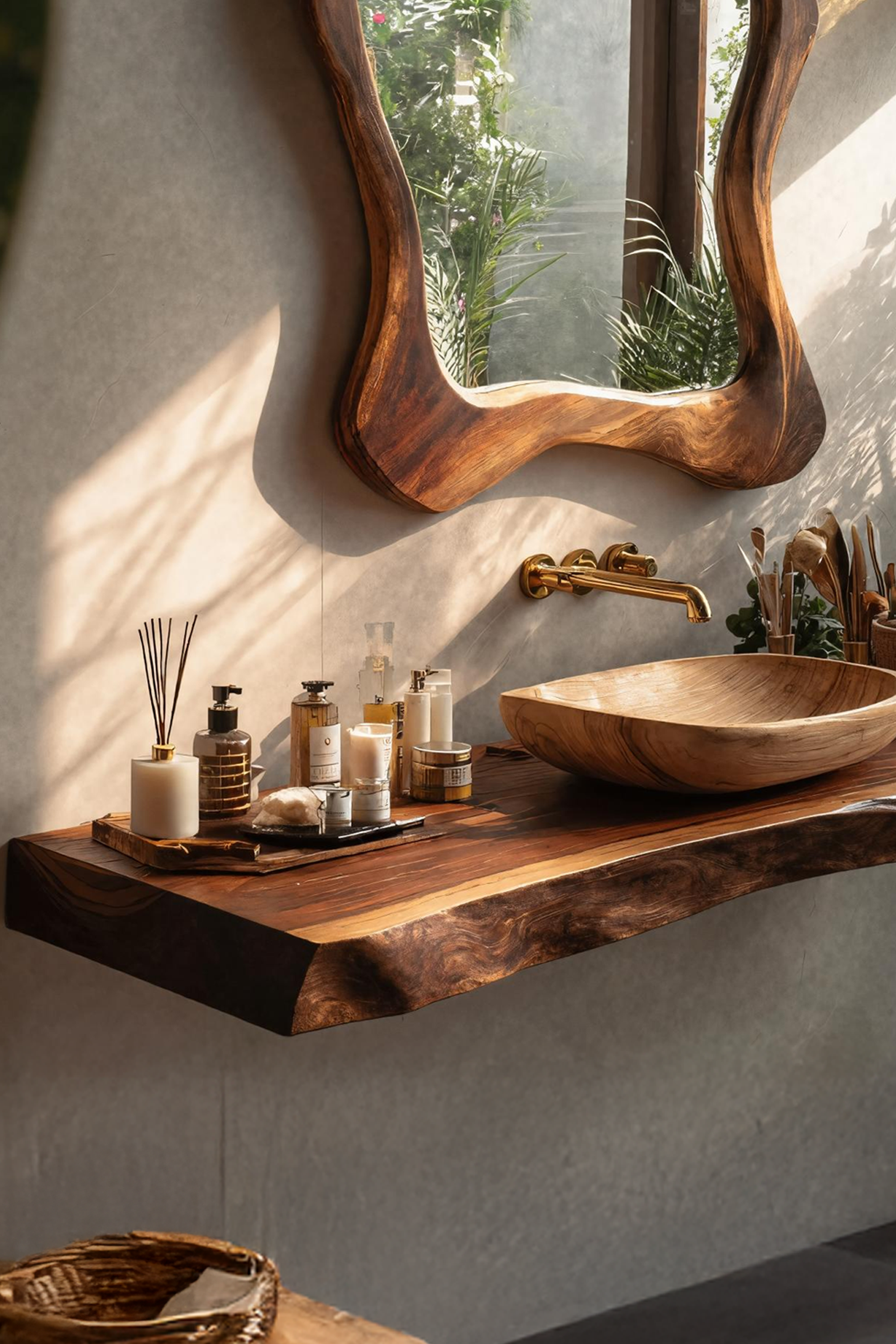 Mid Century Bathroom Vanity With Modern Wood Finish SILDTTRBAS029