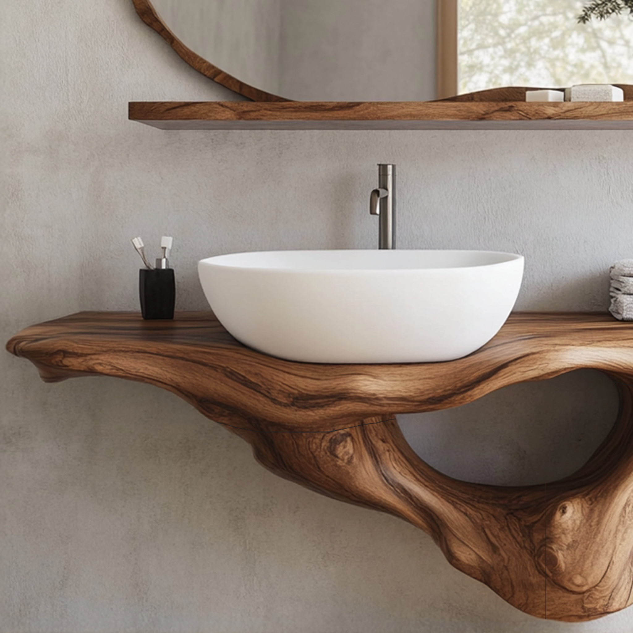 Handcrafted Live Edge Bathroom Vanity Premium Furniture SILDTTRBAS003