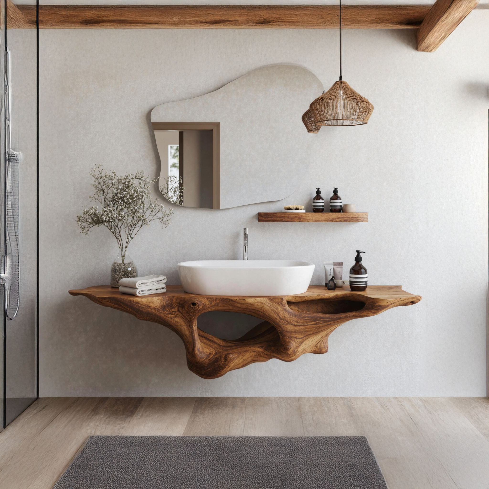 Farmhouse Solid Wood Vanity Unique Bathroom Design SILDTTRBAS001