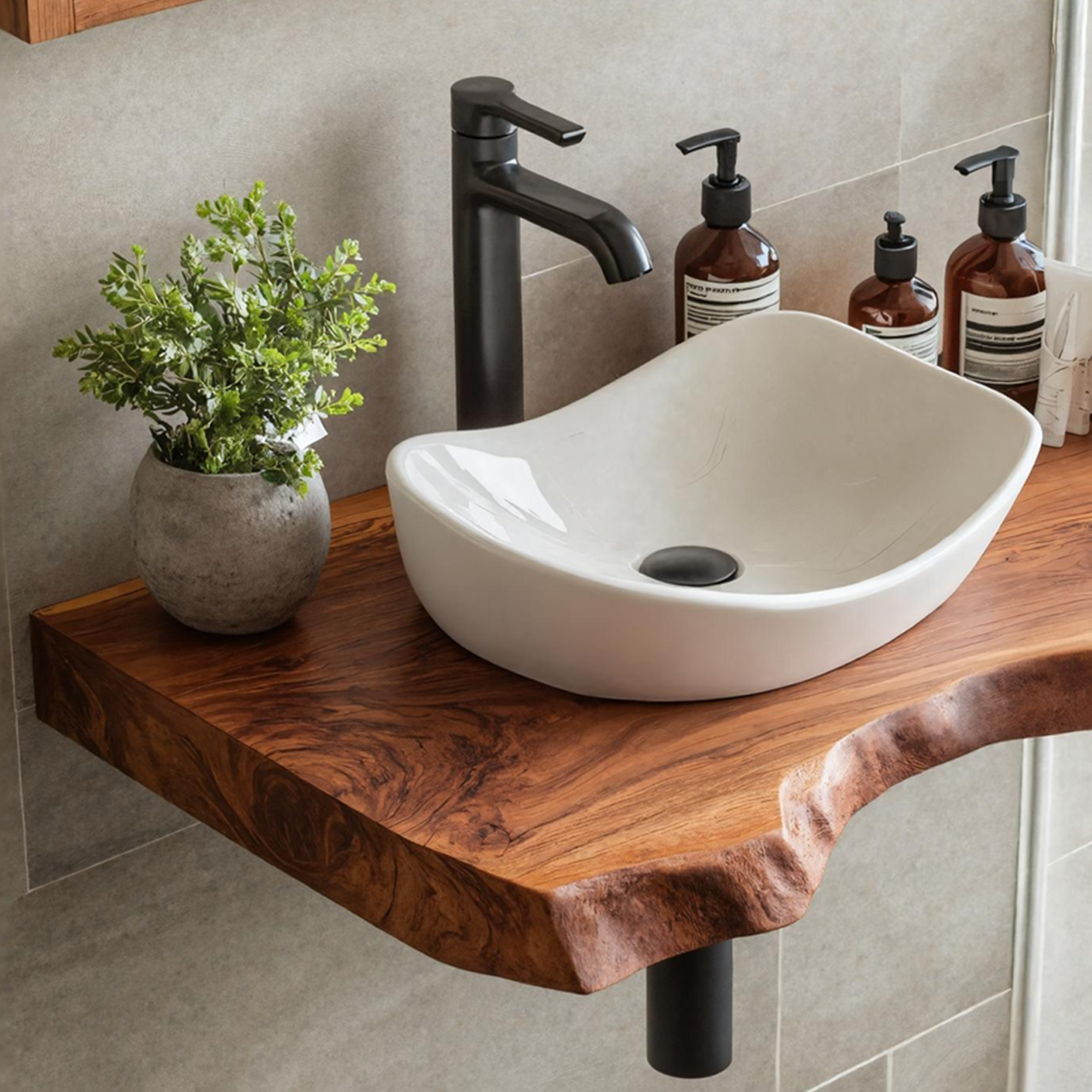 Mid Century Wooden Floating Vanity For Bathroom Decor SILDTTRBAS001
