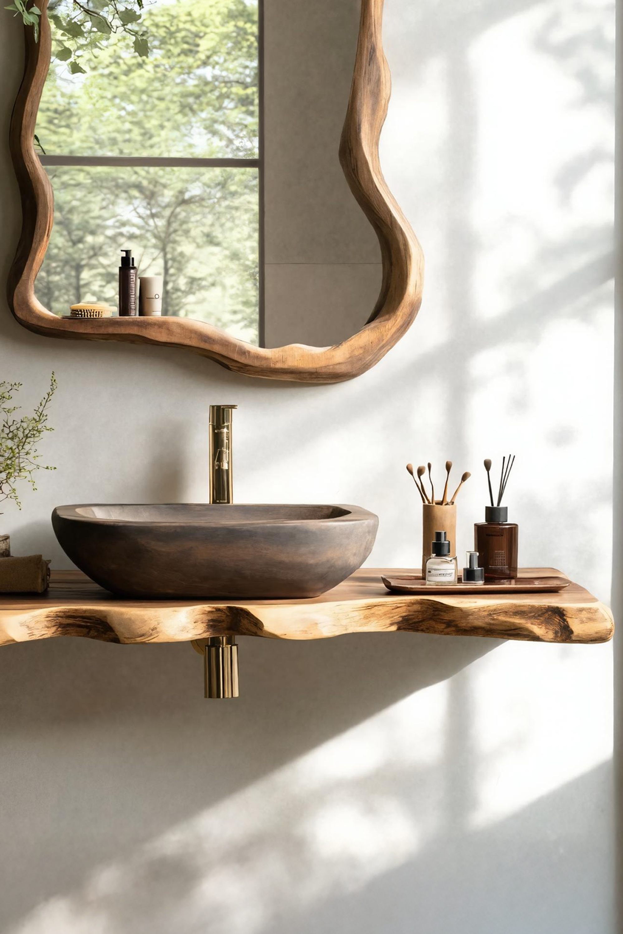 Rustic Wooden Vanity With Sink For Bathroom Decor SILDTTRBAS027