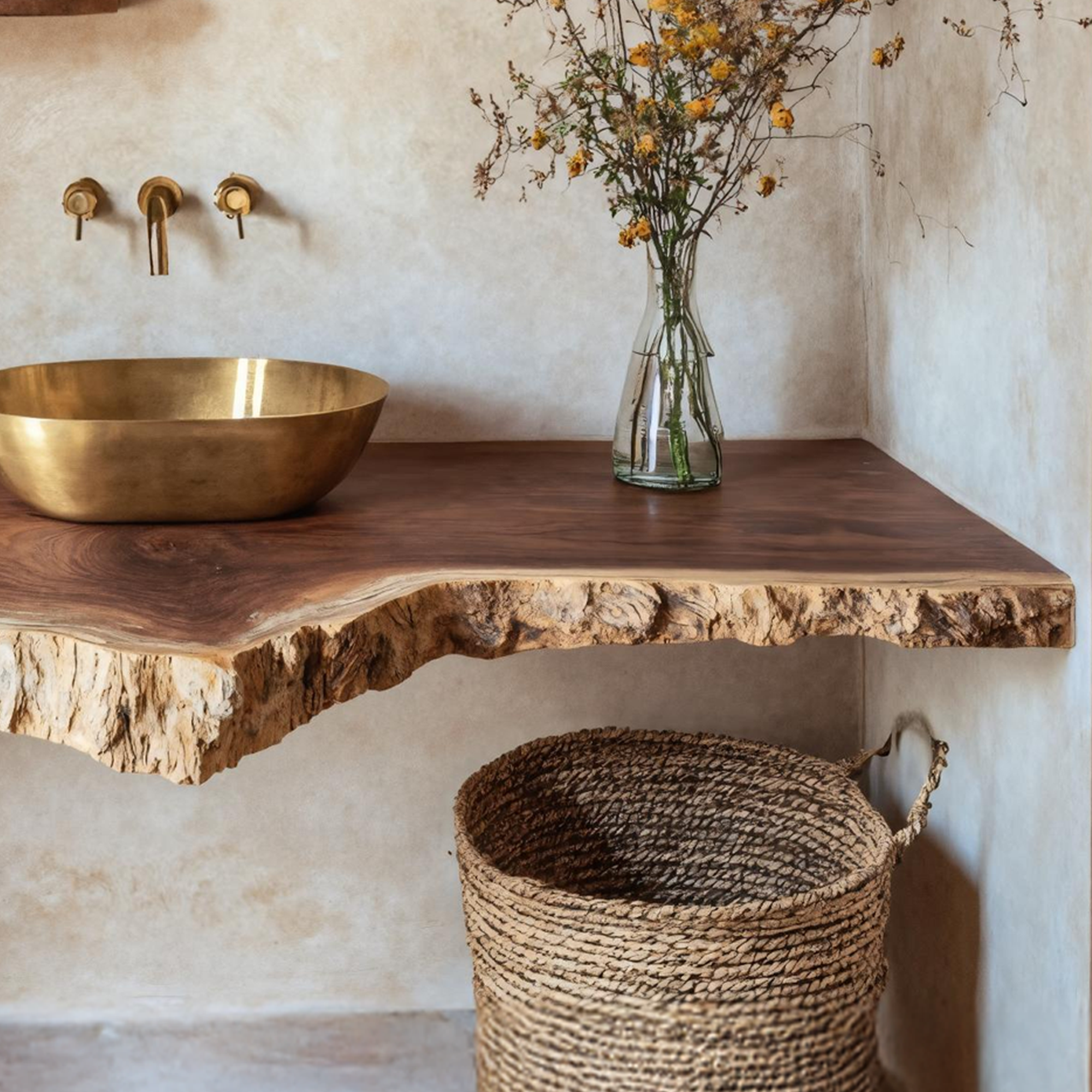 Rustic Wooden Floating Vanity For Small Bathroom Spaces SILDTTRBAS005