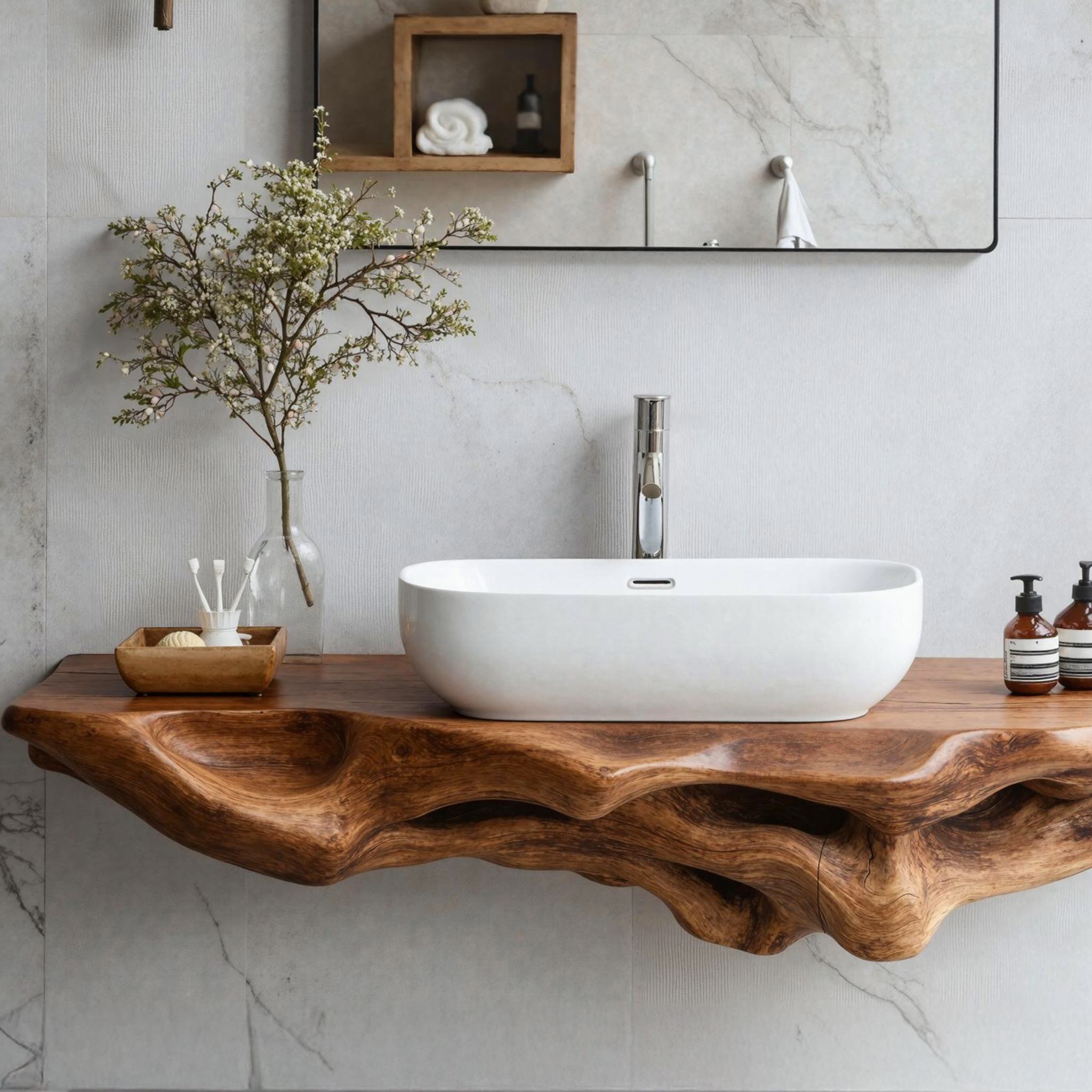 Handcrafted Bathroom Shelf Furniture Decor Solution SILDTTRBAS007