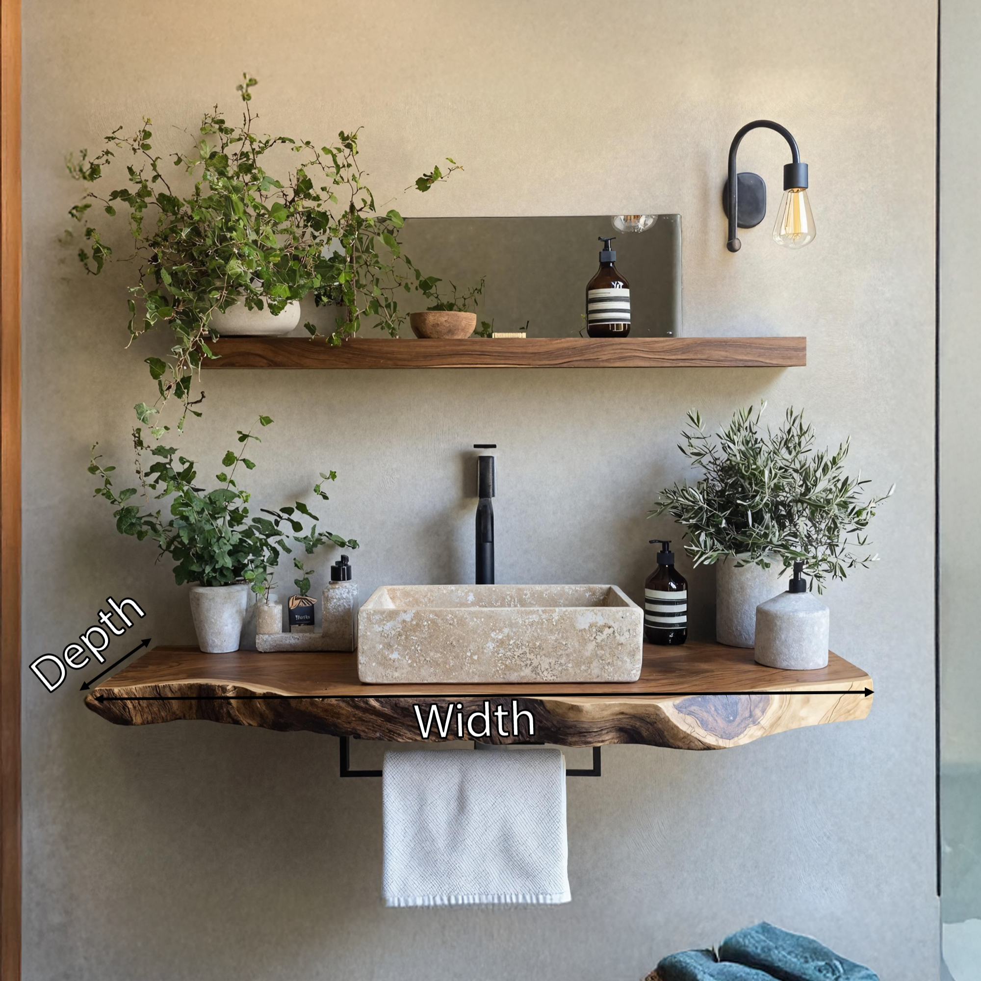 Handcrafted Live Edge Vanity For Modern Bathroom Design SILDTTRBAS003