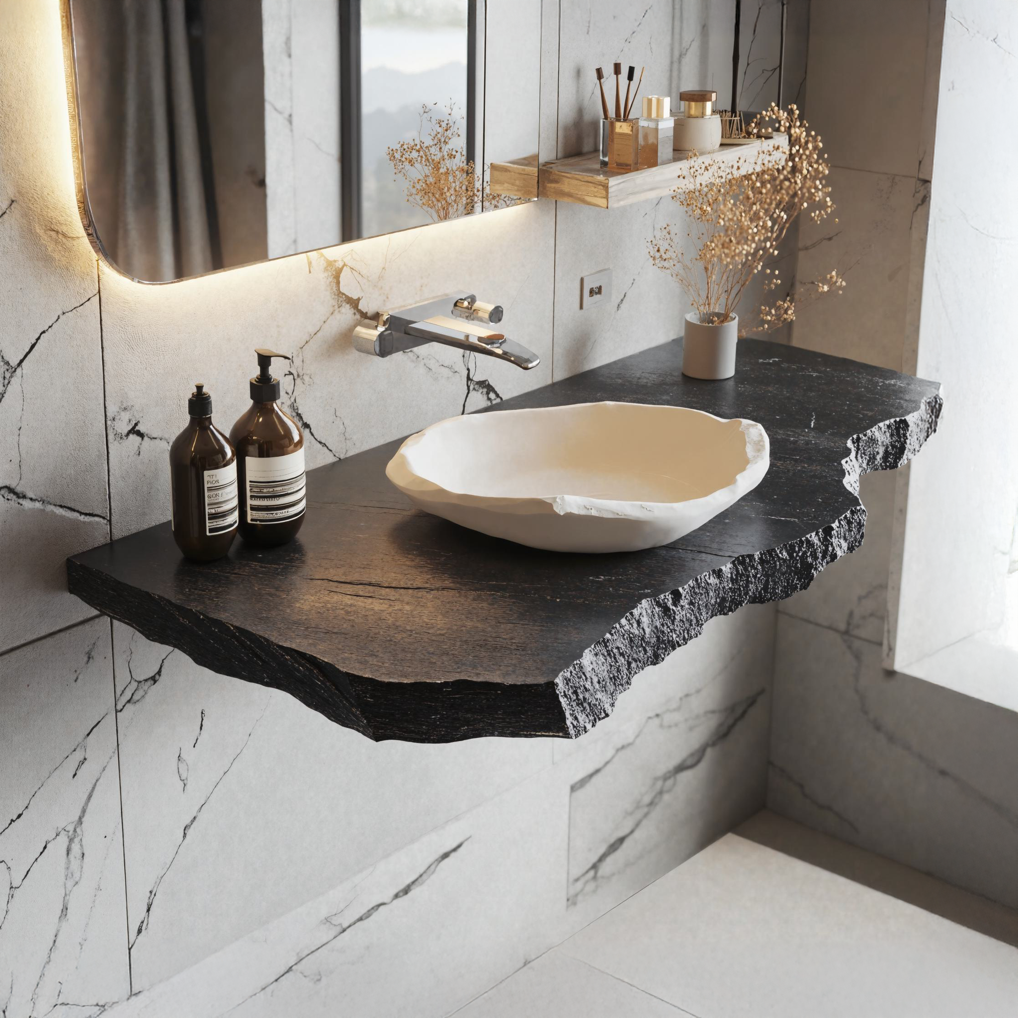 Natural Bathroom Vanity SILDTBRV028