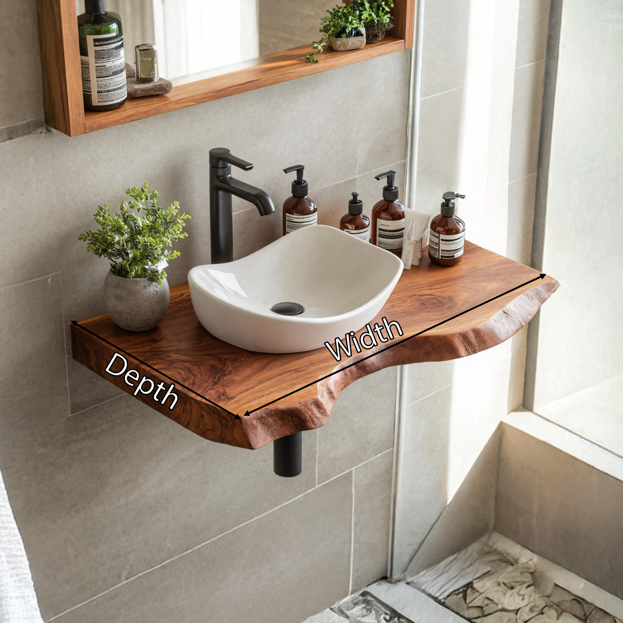 Mid Century Wooden Floating Vanity For Bathroom Decor SILDTTRBAS001