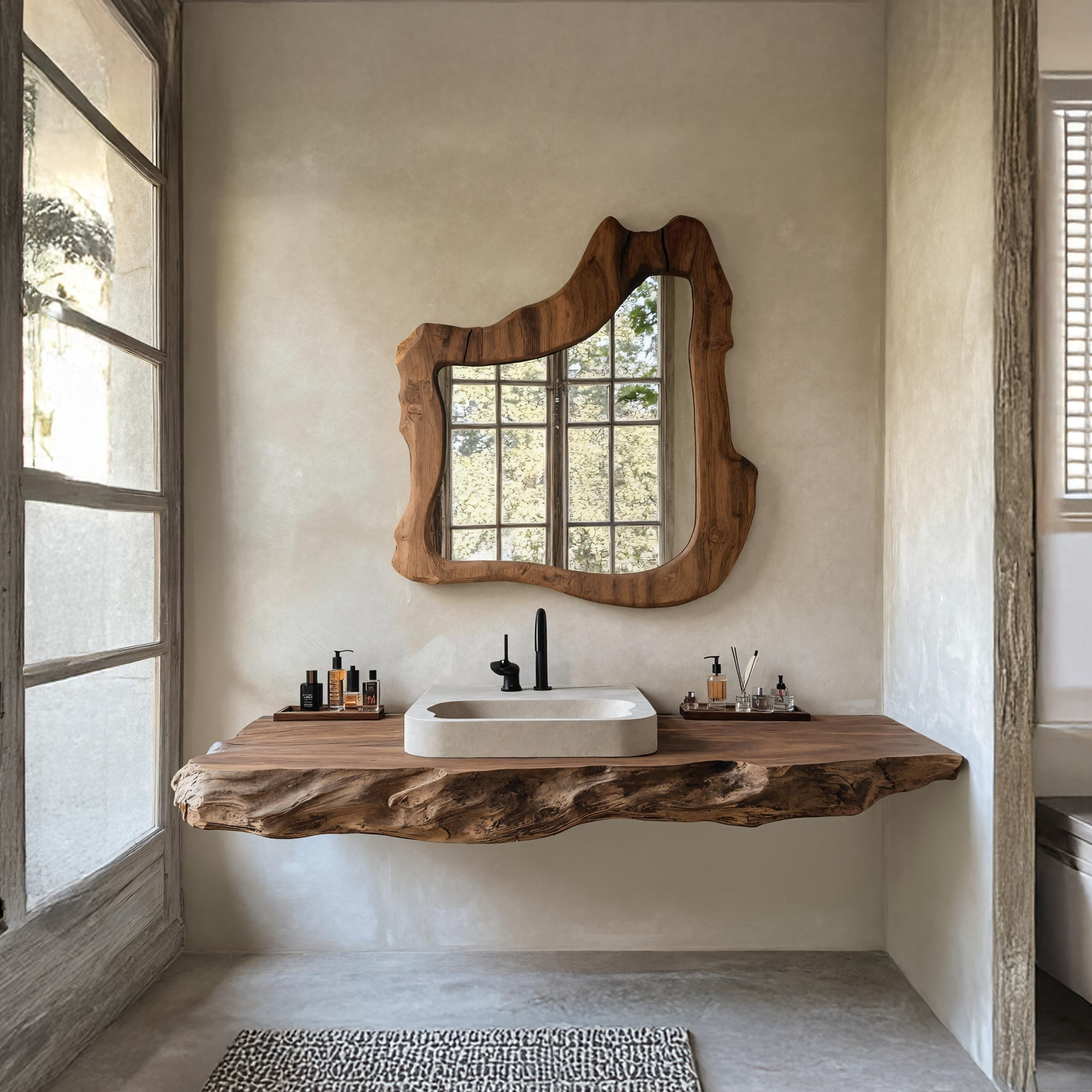 Wooden Floating Vanity For Mid Century Bathroom Design SILDTTRBAS025